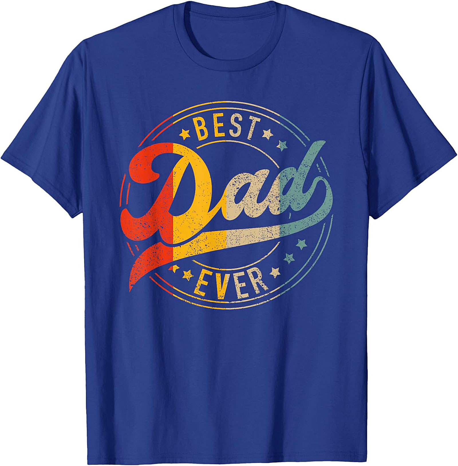 Vintage Best Dad Ever Shirt - Royal Blue Graphic Apparel