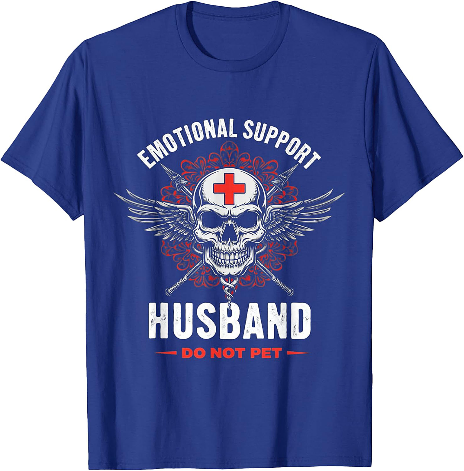 Emotional Support Husband Funny Skull Tee - Unique Gift