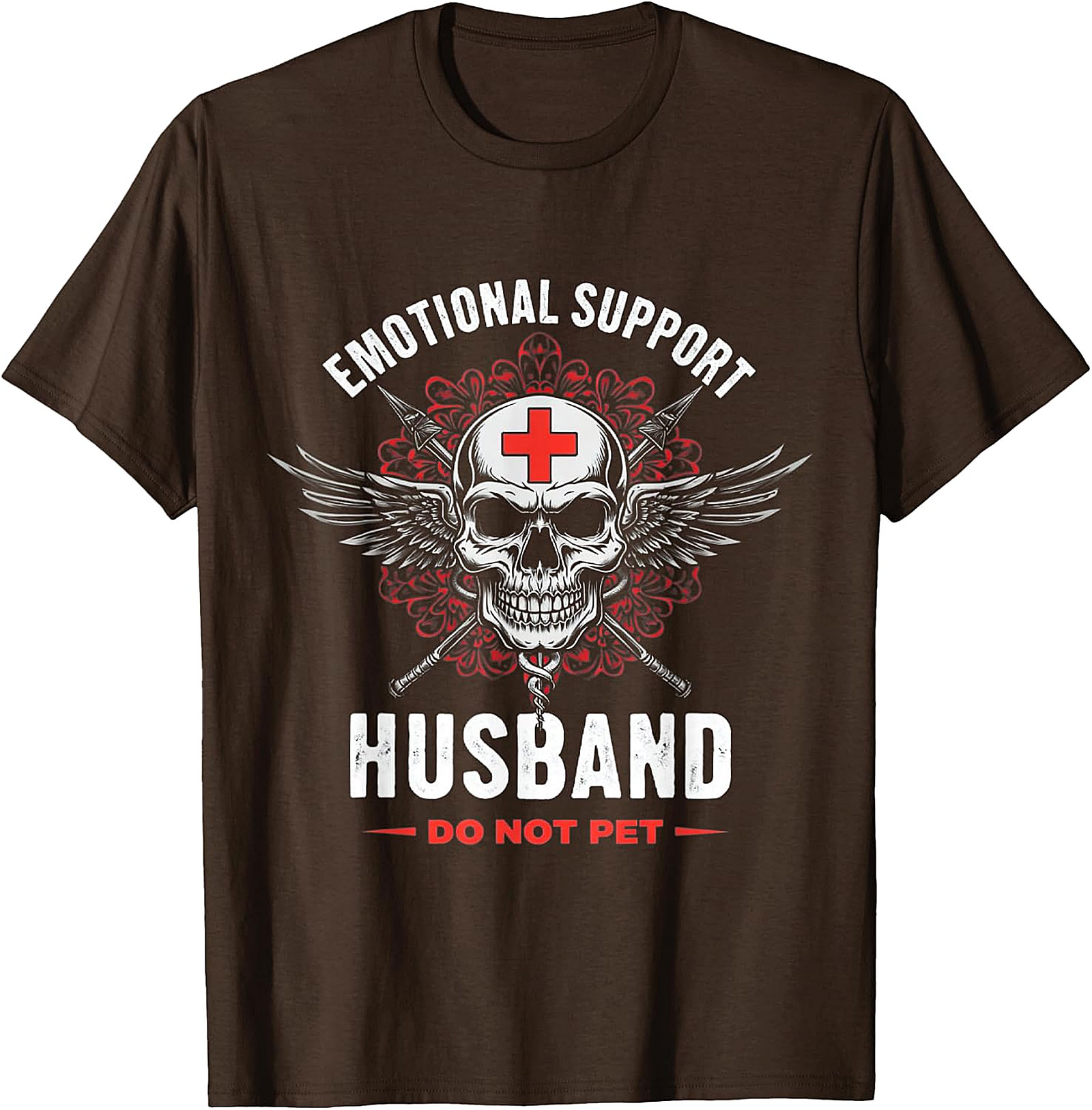 Emotional Support Husband Funny Skull Tee - Unique Gift