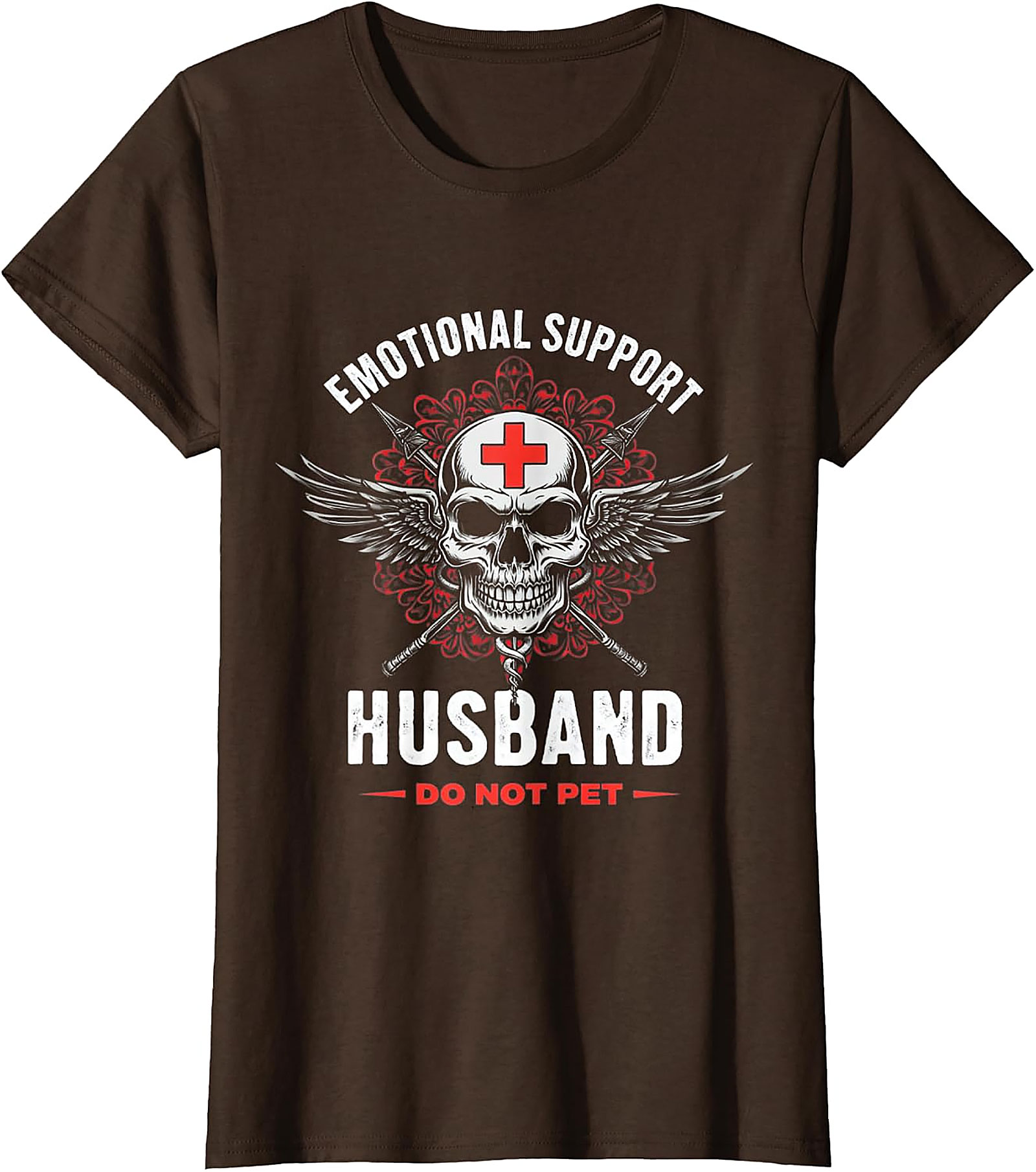 Emotional Support Husband Funny Skull Tee - Unique Gift