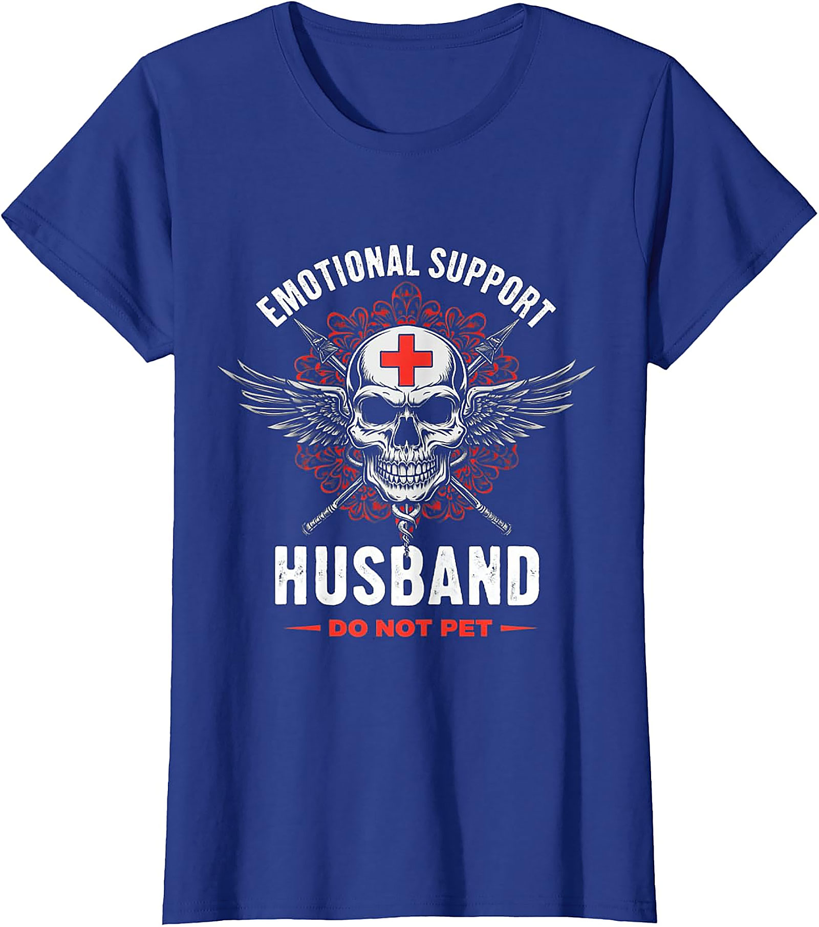 Emotional Support Husband Funny Skull Tee - Unique Gift