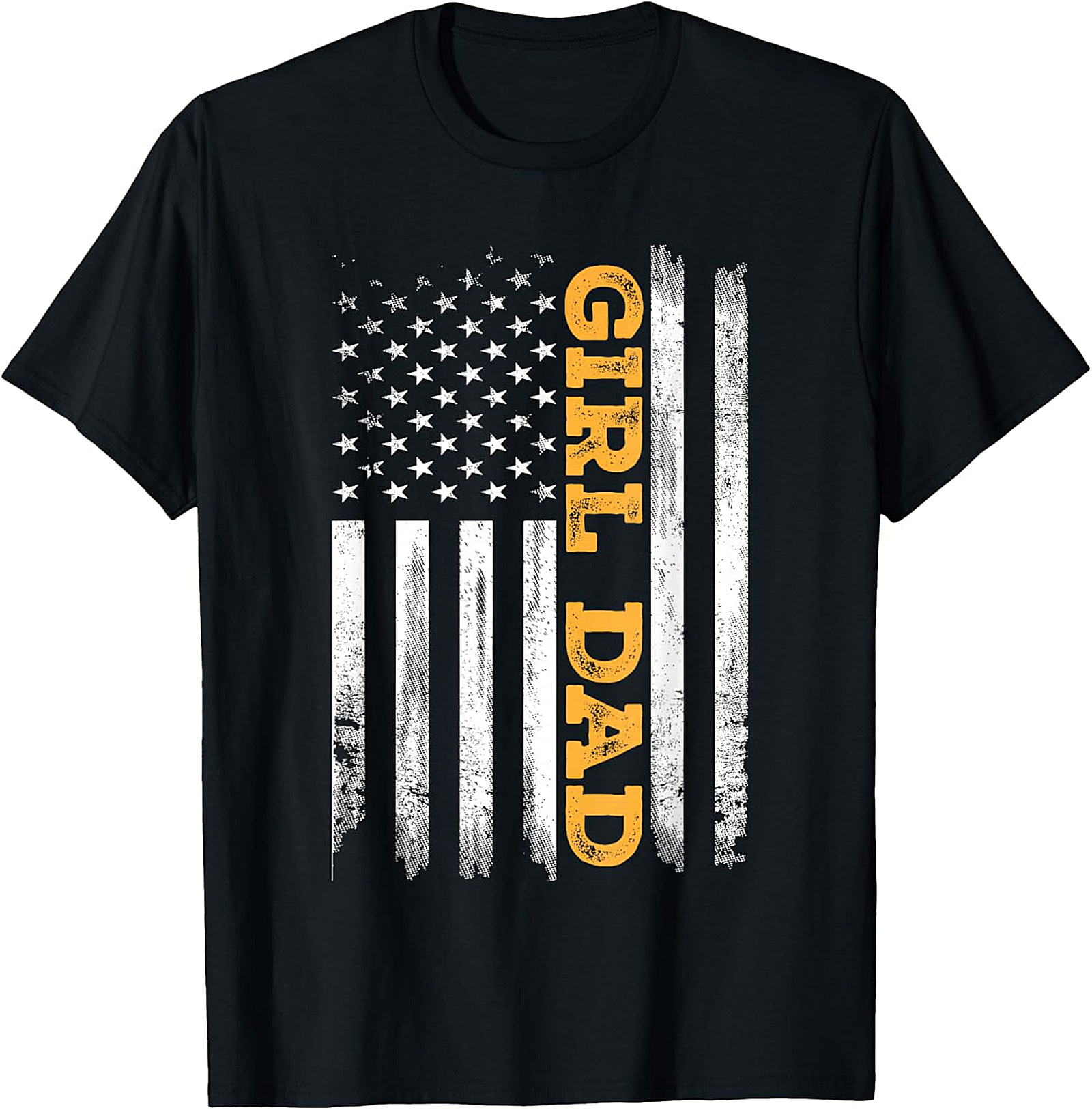 Girl Dad Distressed American Flag T-Shirt | Patriotic Father Gift
