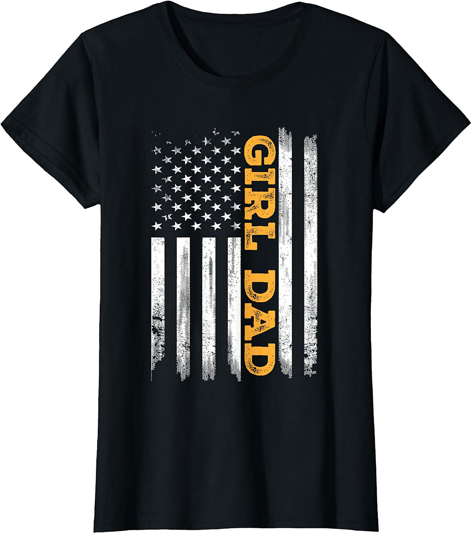 Girl Dad Distressed American Flag T-Shirt | Patriotic Father Gift