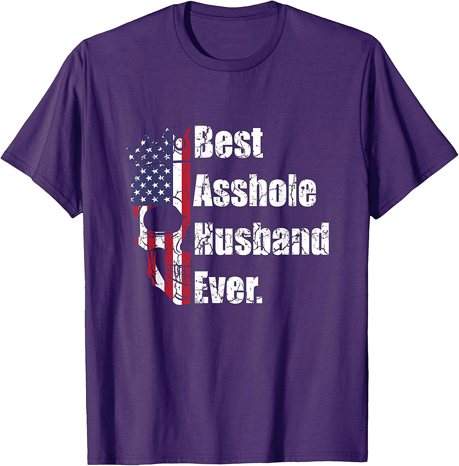 Best Asshole Husband Ever T-Shirt | Funny USA Flag Skull Tee