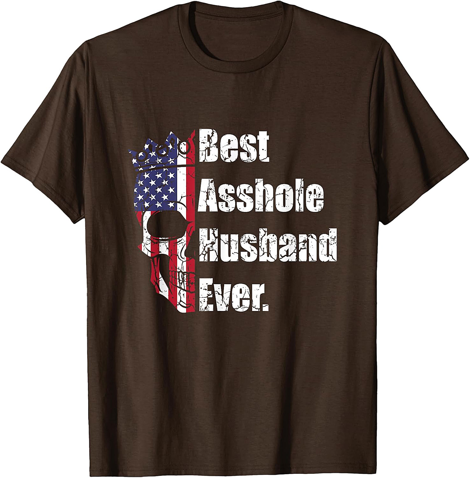 Best Asshole Husband Ever T-Shirt | Funny USA Flag Skull Tee