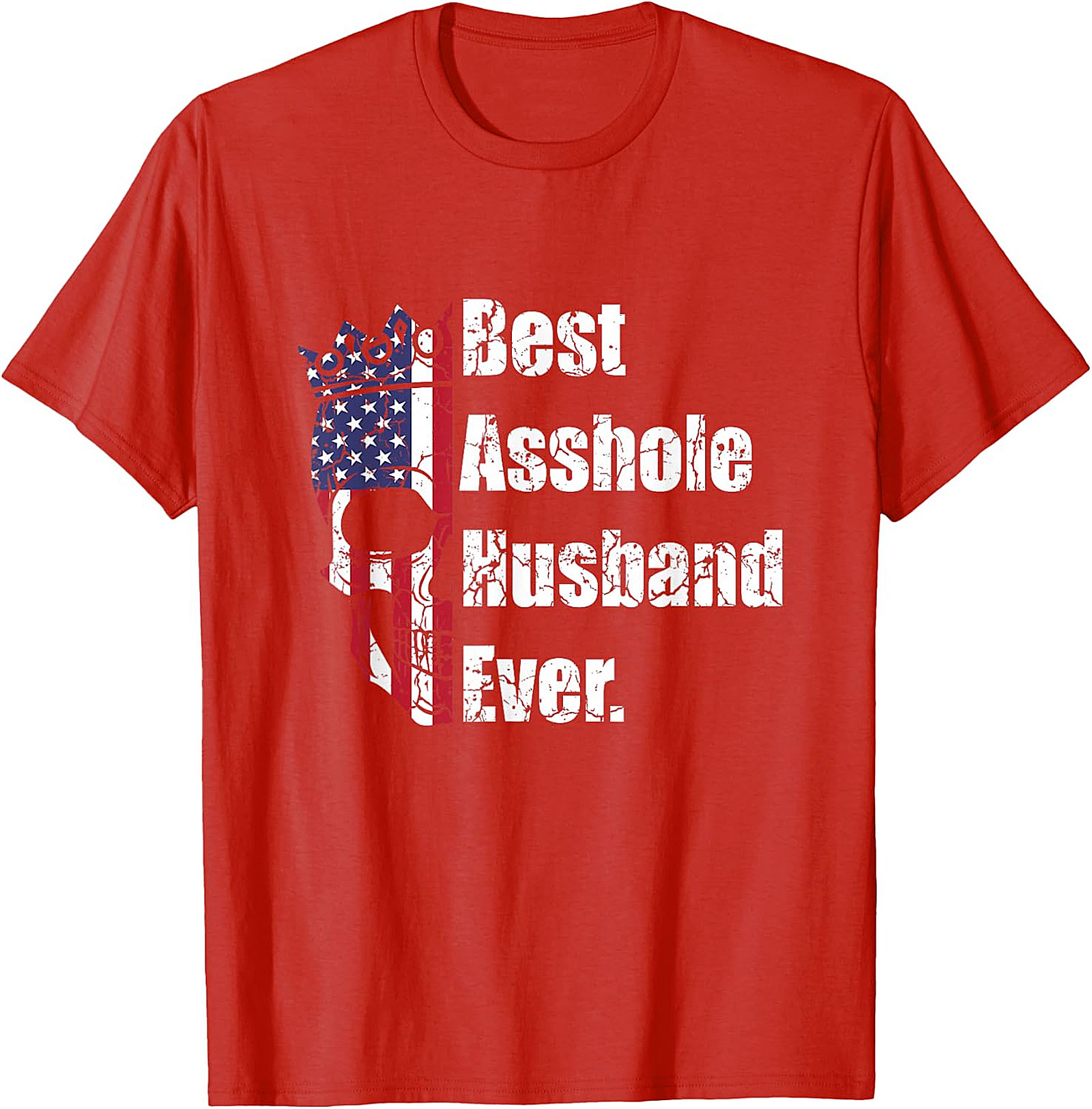 Best Asshole Husband Ever T-Shirt | Funny USA Flag Skull Tee