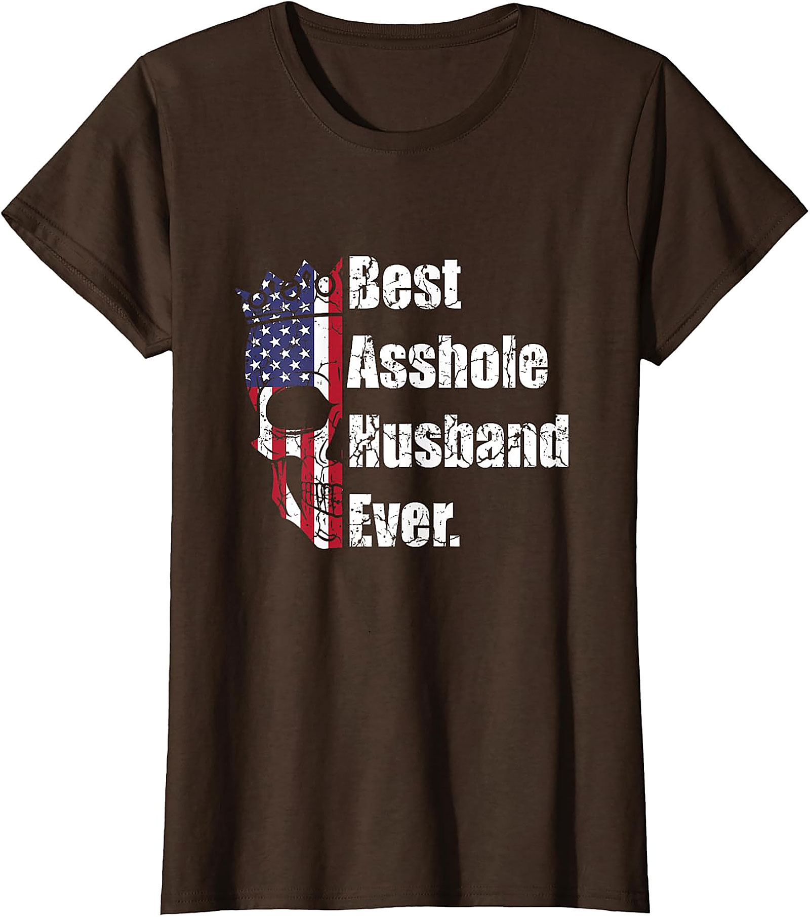 Best Asshole Husband Ever T-Shirt | Funny USA Flag Skull Tee