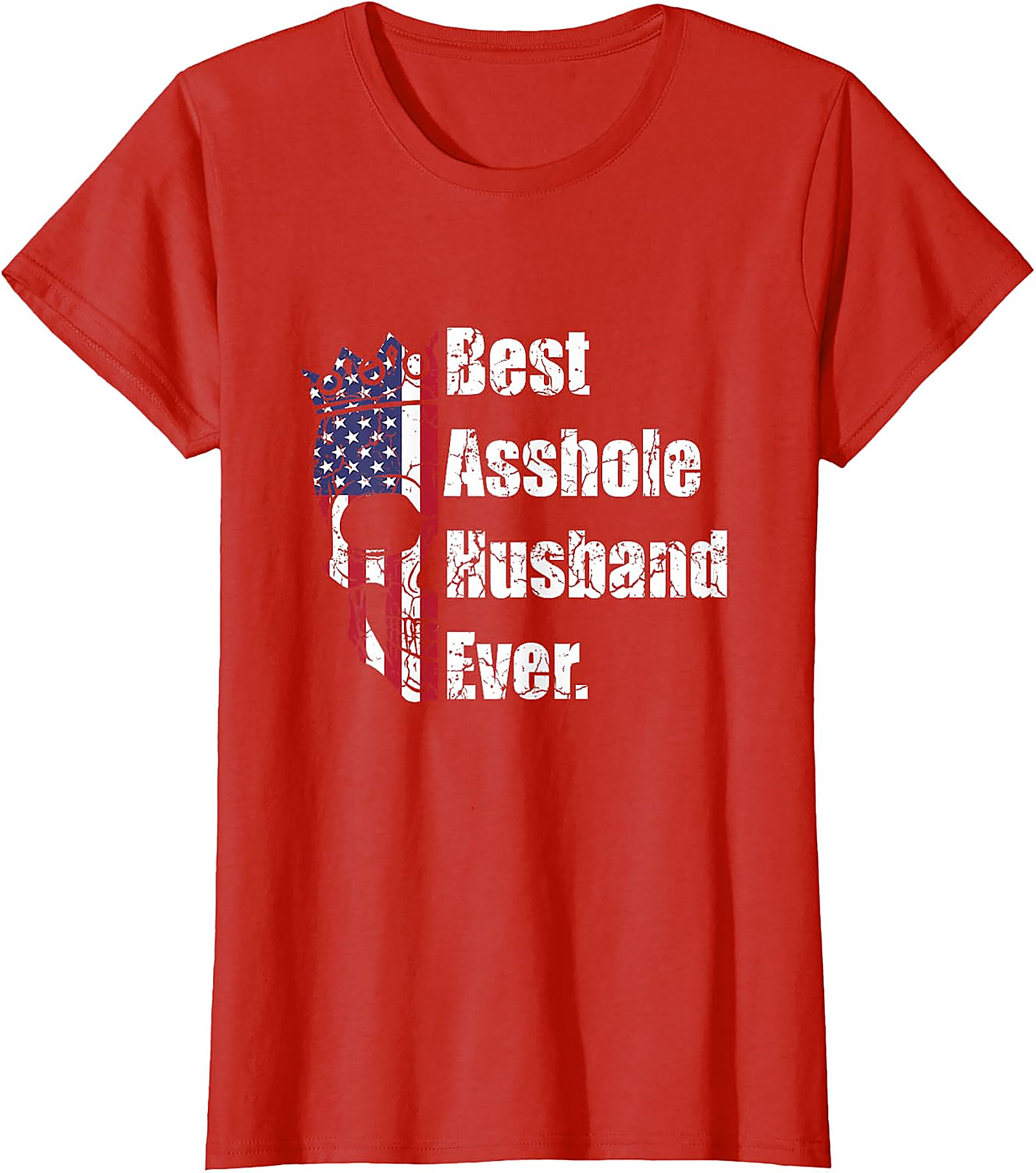 Best Asshole Husband Ever T-Shirt | Funny USA Flag Skull Tee