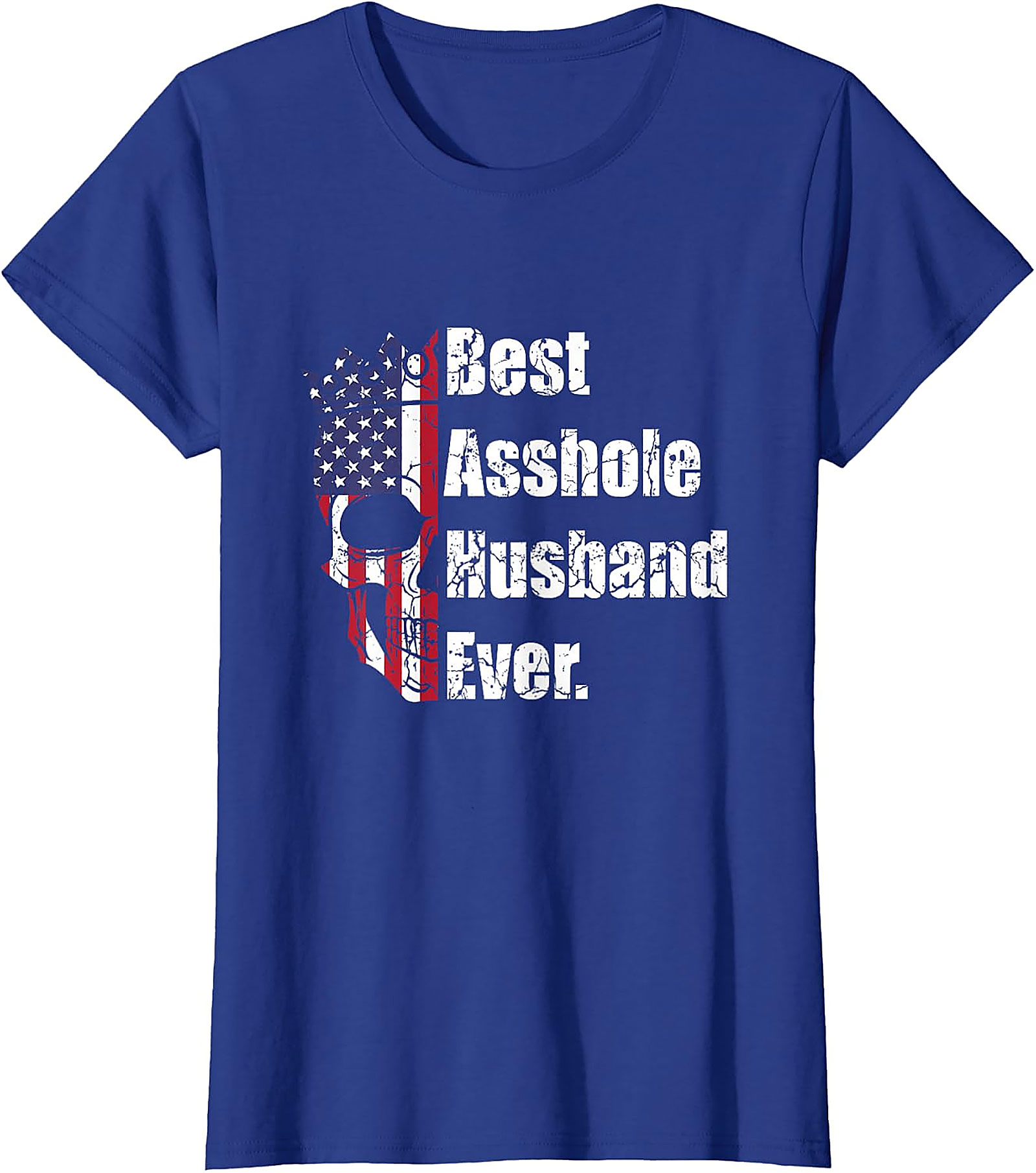 Best Asshole Husband Ever T-Shirt | Funny USA Flag Skull Tee