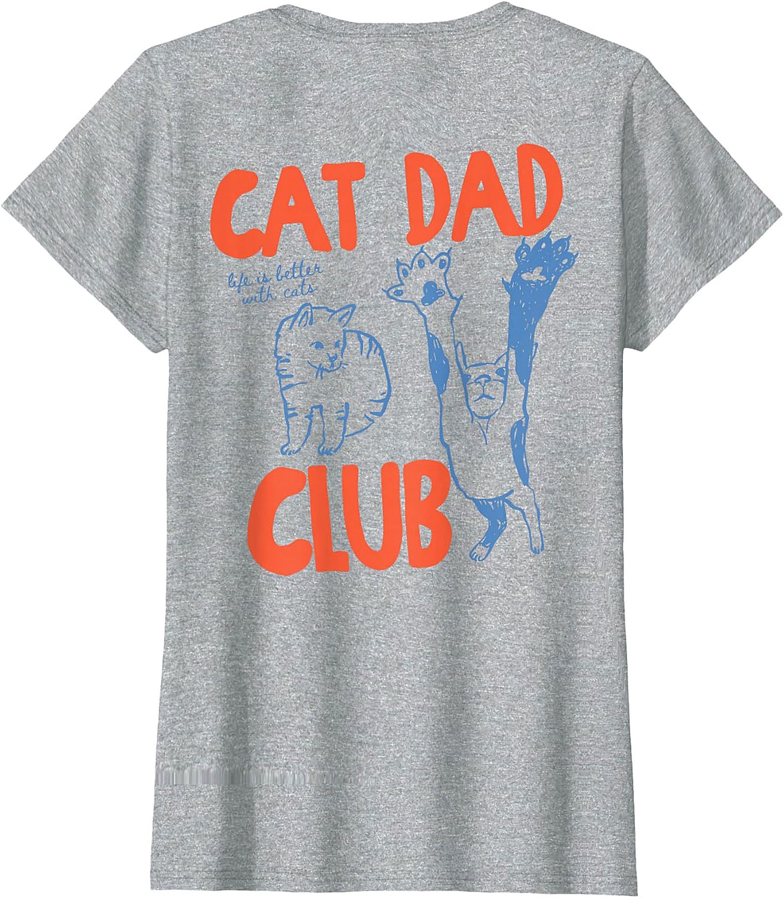  Cat Dad Club T-Shirt | Light Blue Graphic Tee for Men