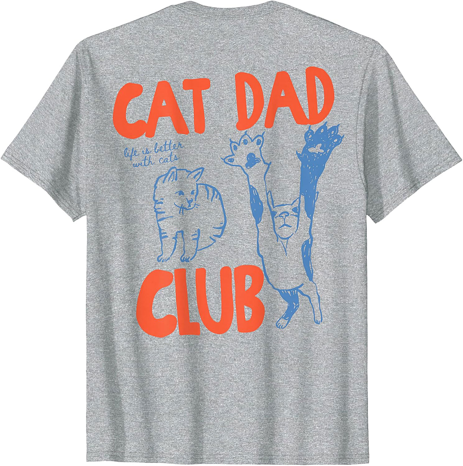  Cat Dad Club T-Shirt | Light Blue Graphic Tee for Men