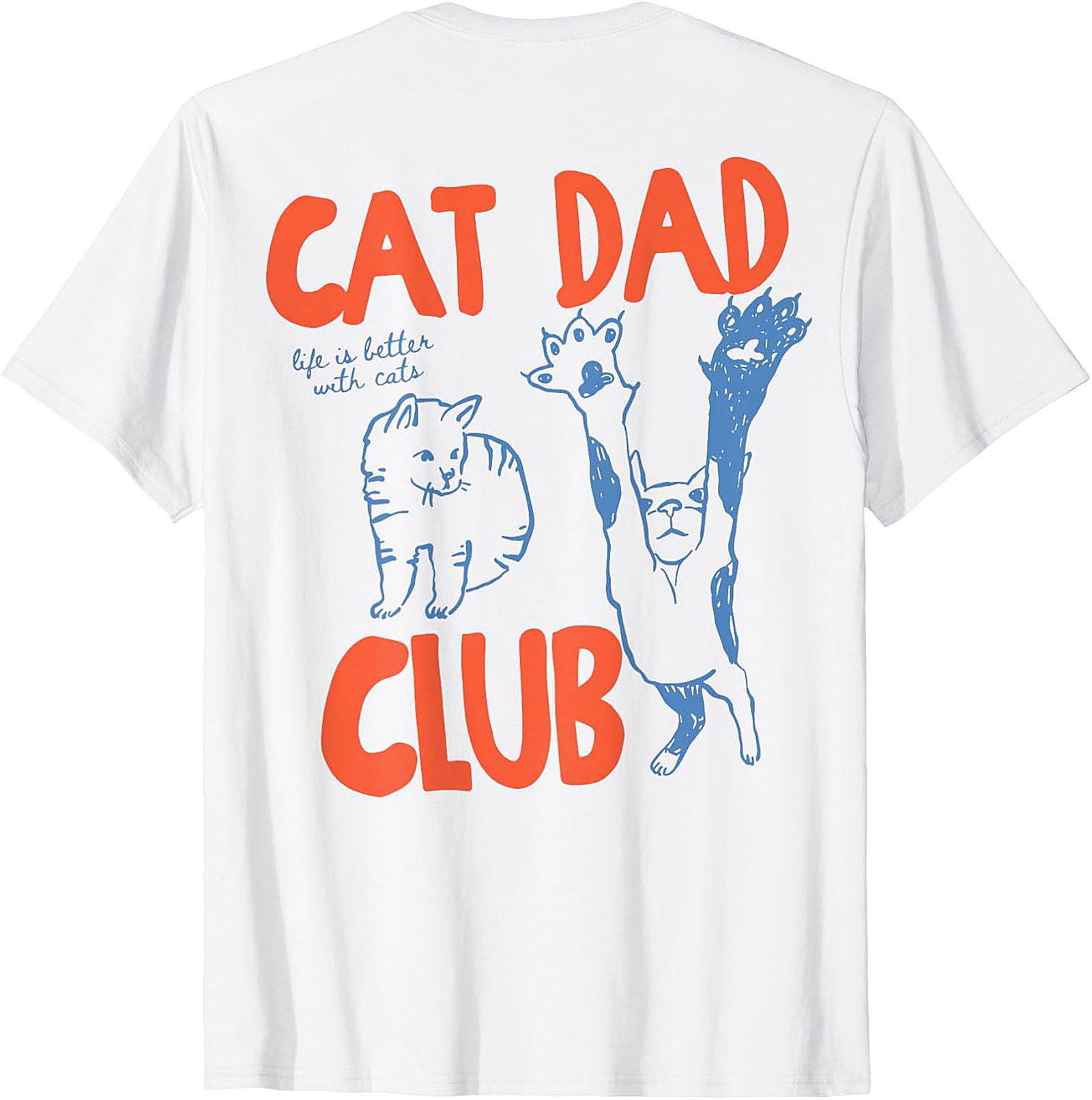  Cat Dad Club T-Shirt | Light Blue Graphic Tee for Men