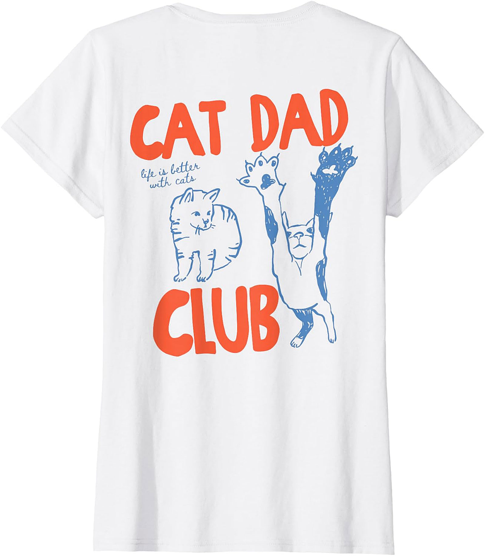  Cat Dad Club T-Shirt | Light Blue Graphic Tee for Men