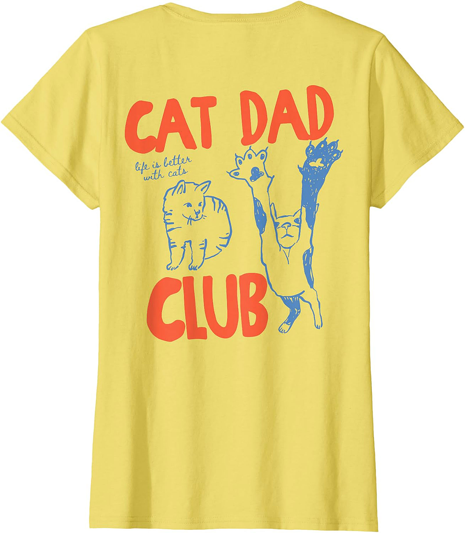  Cat Dad Club T-Shirt | Light Blue Graphic Tee for Men