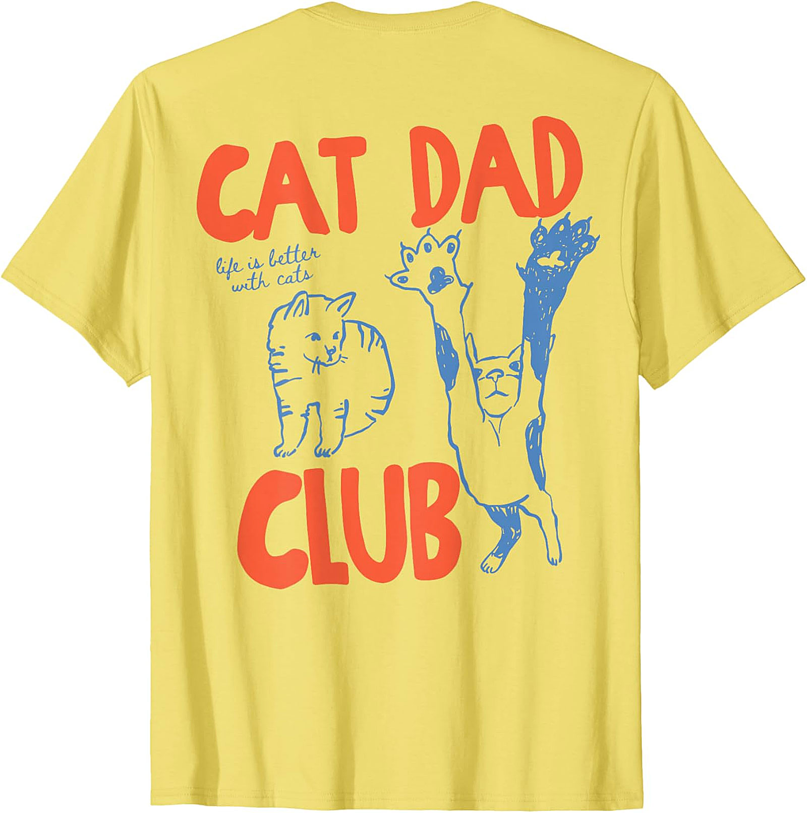  Cat Dad Club T-Shirt | Light Blue Graphic Tee for Men