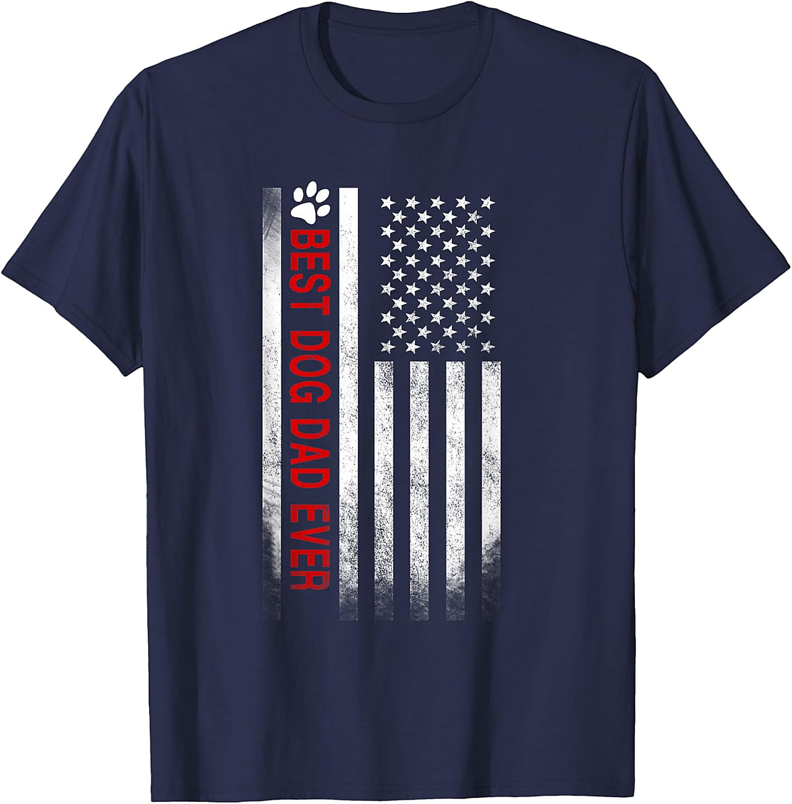 Best Dog Dad Ever American Flag T-Shirt | Patriotic Dog Lover Gift