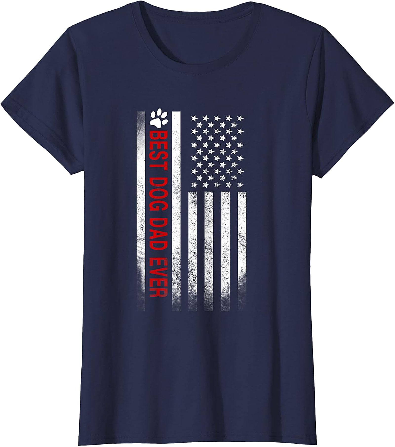Best Dog Dad Ever American Flag T-Shirt | Patriotic Dog Lover Gift