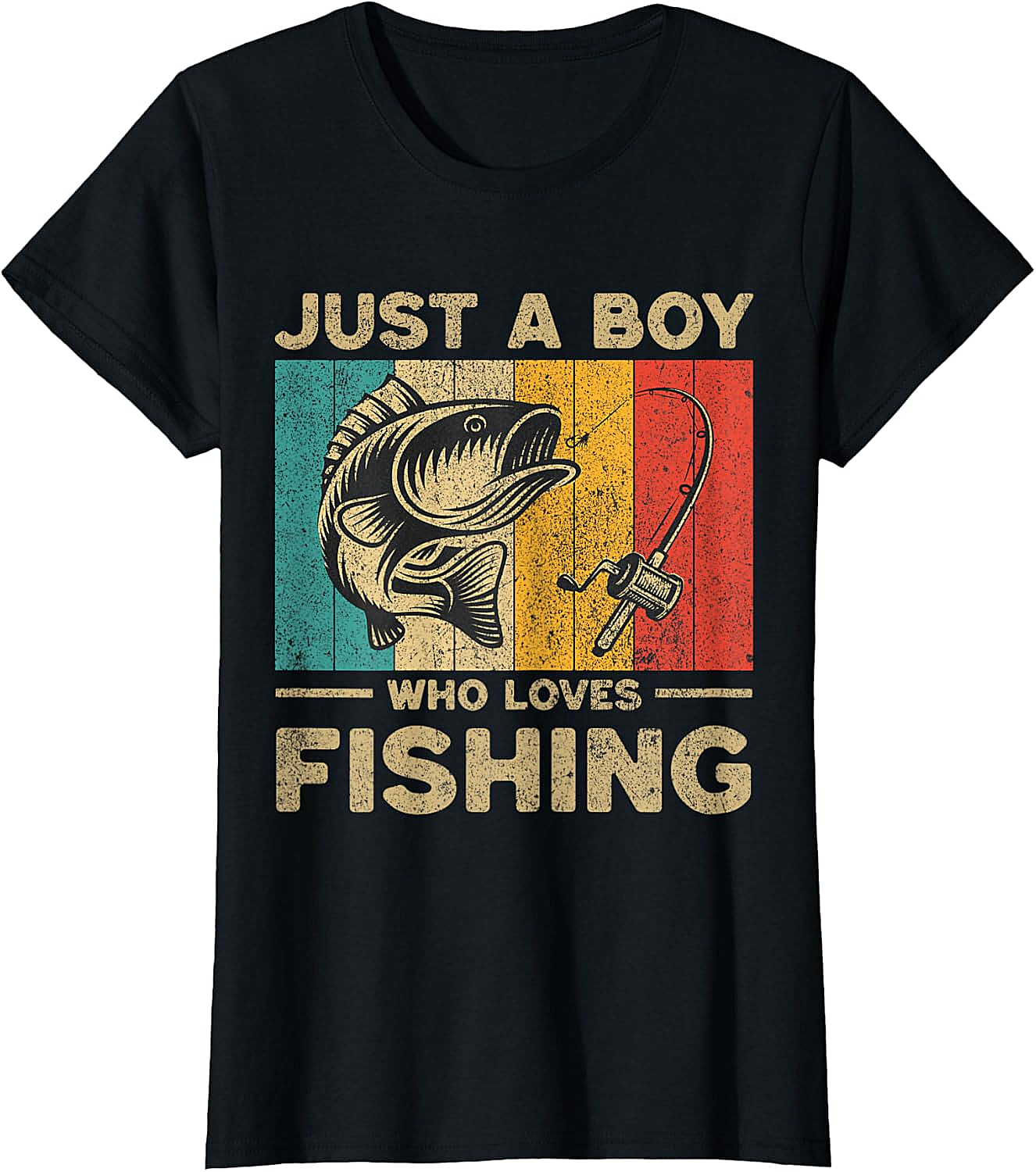 Funny Vintage Fishing Bass T-Shirt - Boys & Fishermen