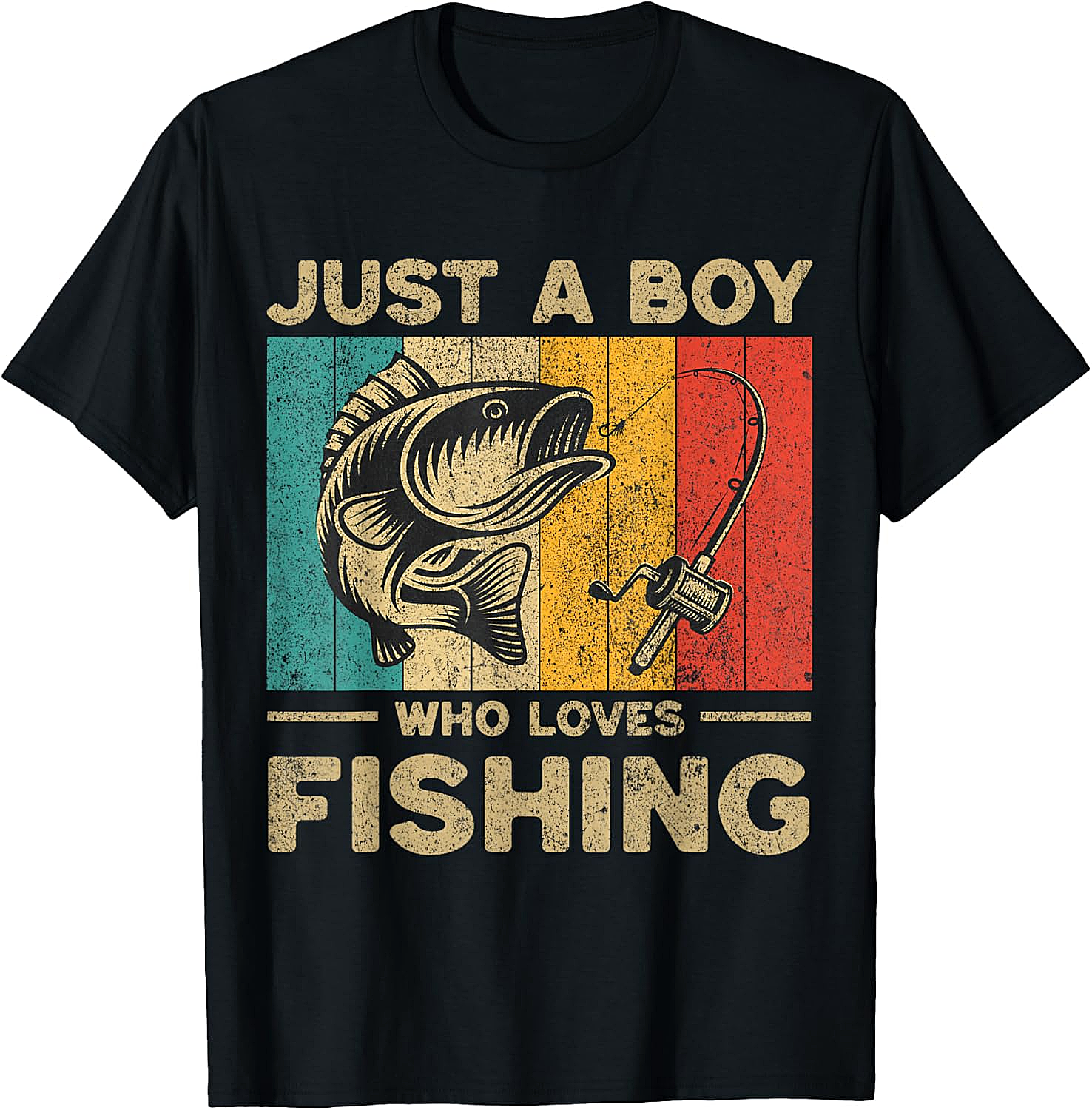 Funny Vintage Fishing Bass T-Shirt - Boys & Fishermen