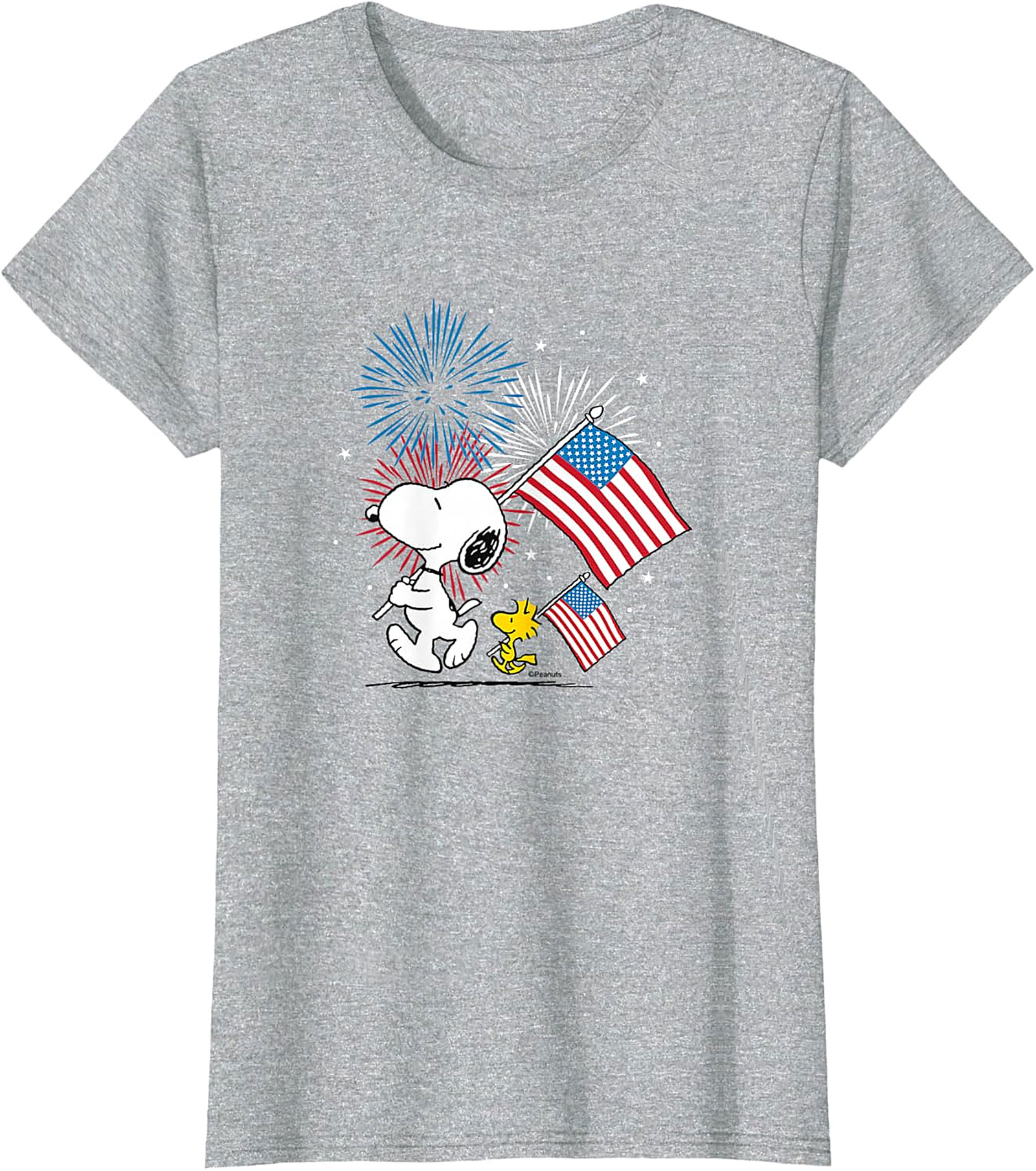 Snoopy & Woodstock Patriotic Fireworks T-Shirt - Navy Blue