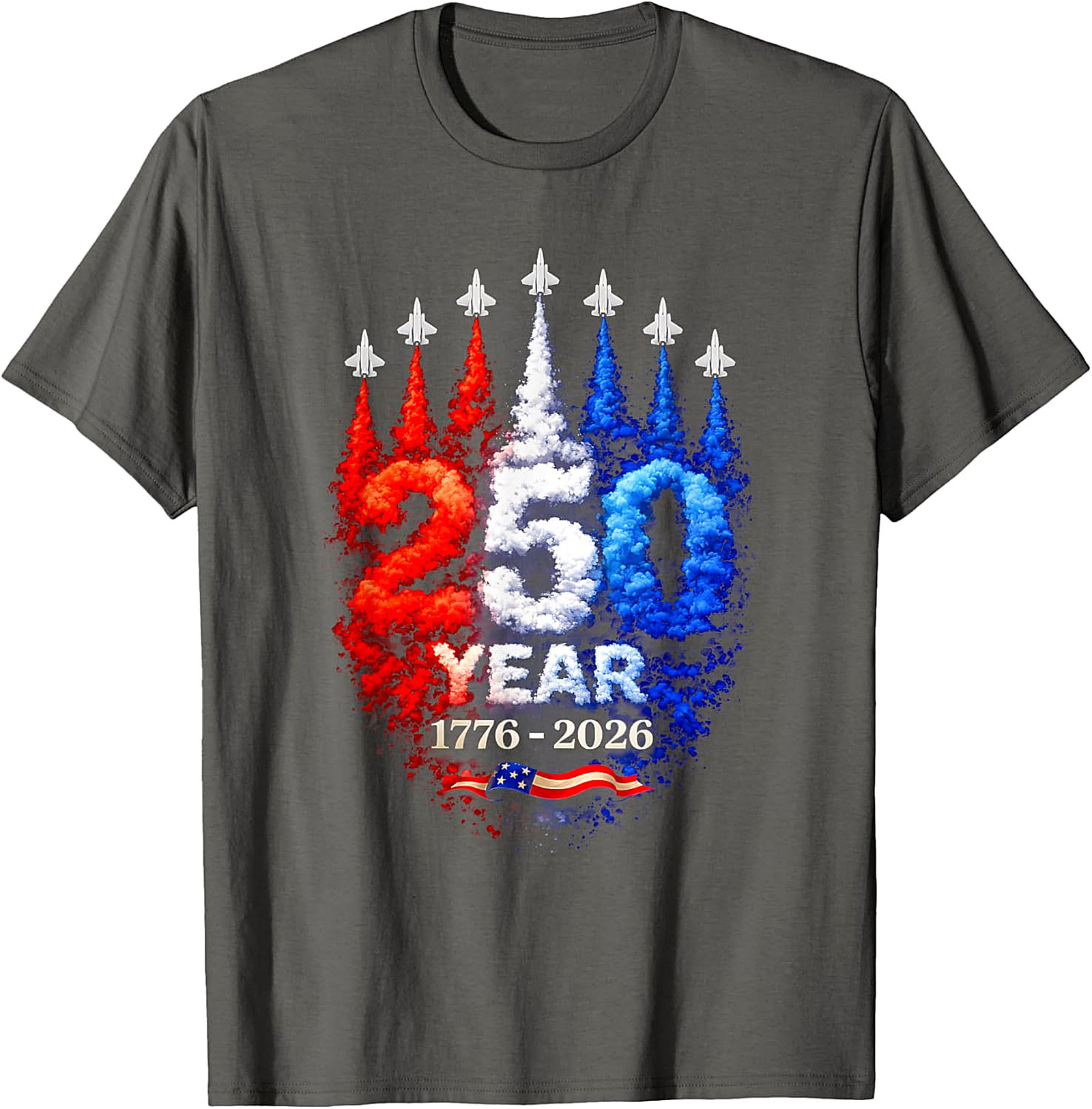 250th Anniversary American Fighter Jet Patriotic T-Shirt