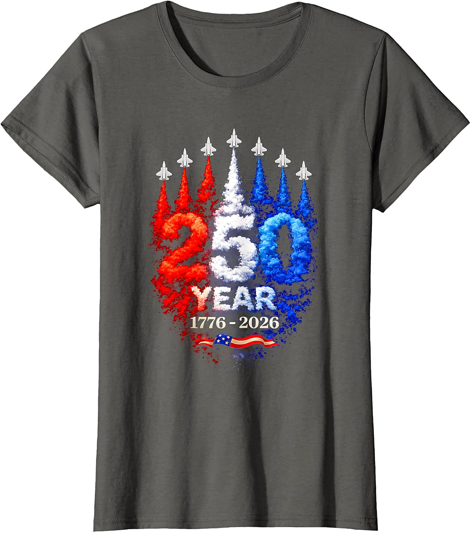 250th Anniversary American Fighter Jet Patriotic T-Shirt