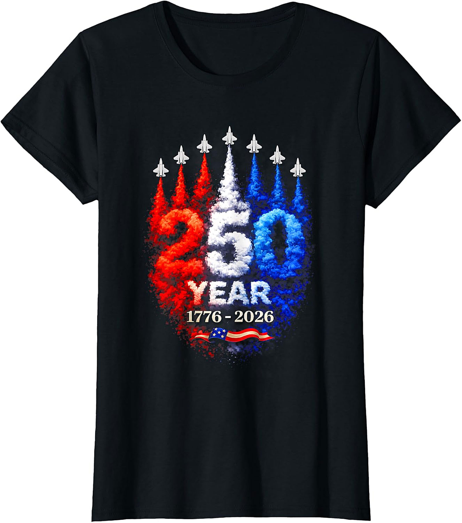 250th Anniversary American Fighter Jet Patriotic T-Shirt