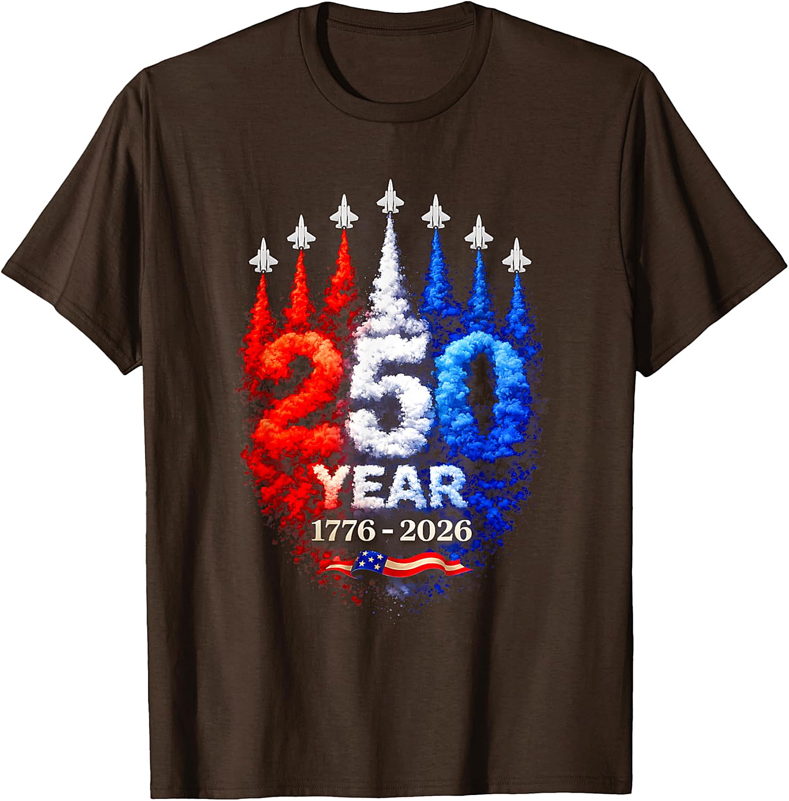 250th Anniversary American Fighter Jet Patriotic T-Shirt
