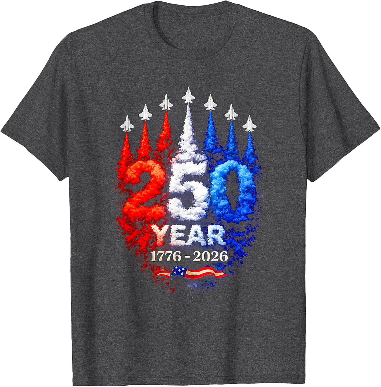 250th Anniversary American Fighter Jet Patriotic T-Shirt