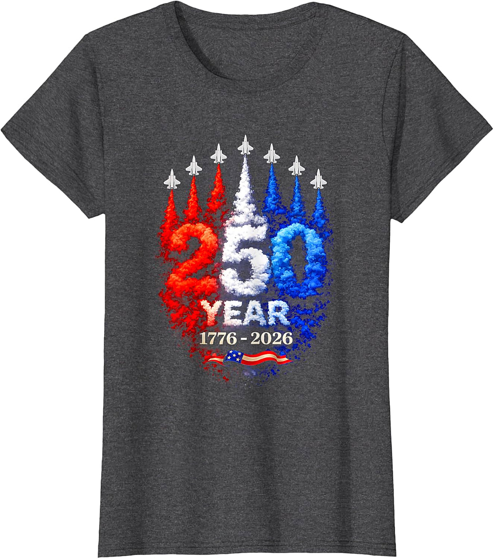 250th Anniversary American Fighter Jet Patriotic T-Shirt