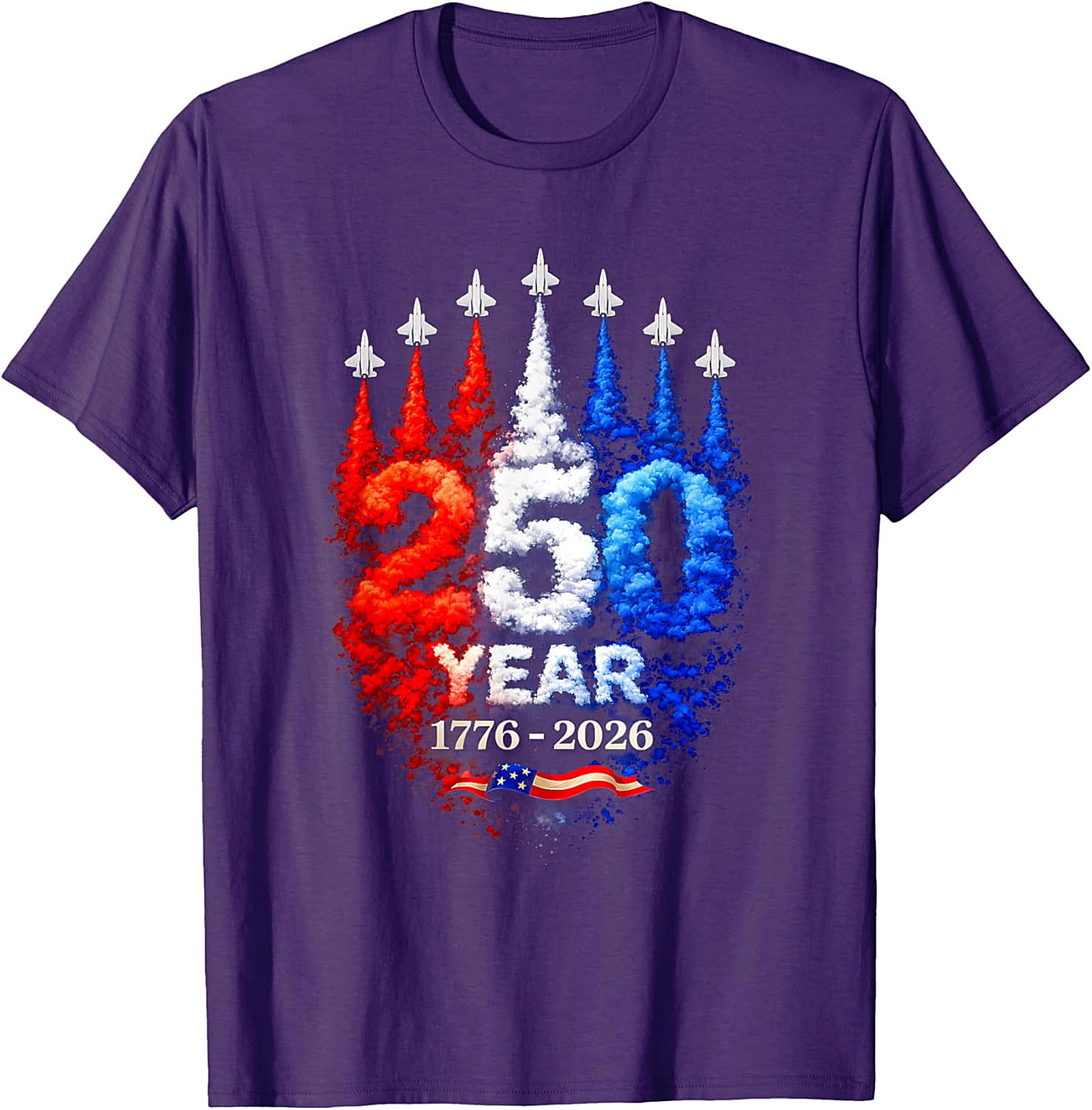 250th Anniversary American Fighter Jet Patriotic T-Shirt