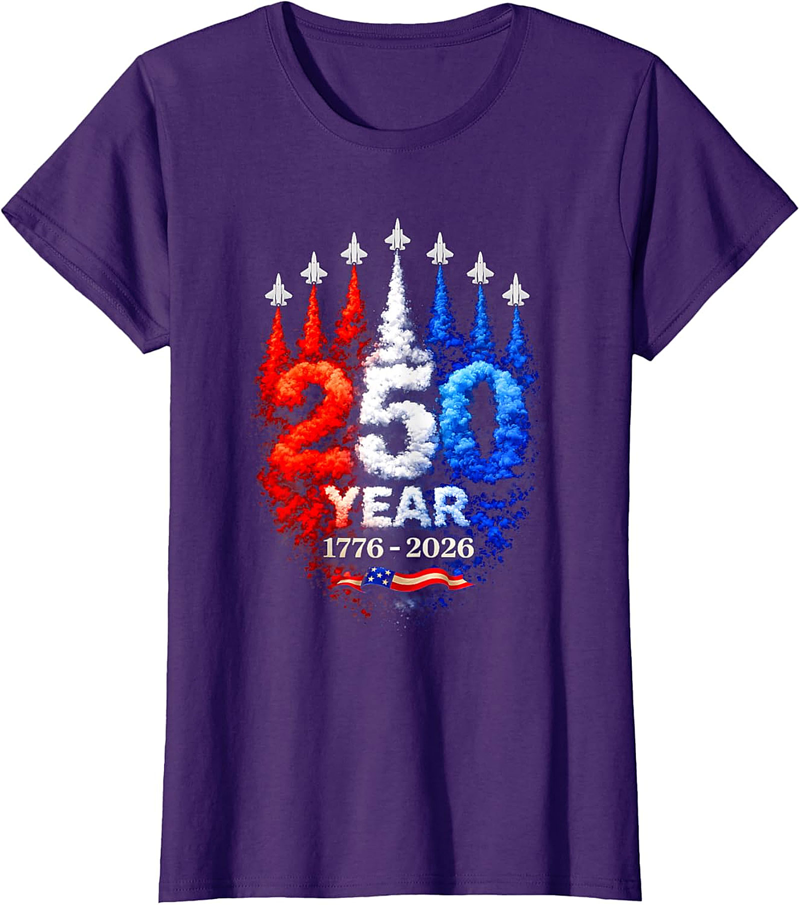 250th Anniversary American Fighter Jet Patriotic T-Shirt