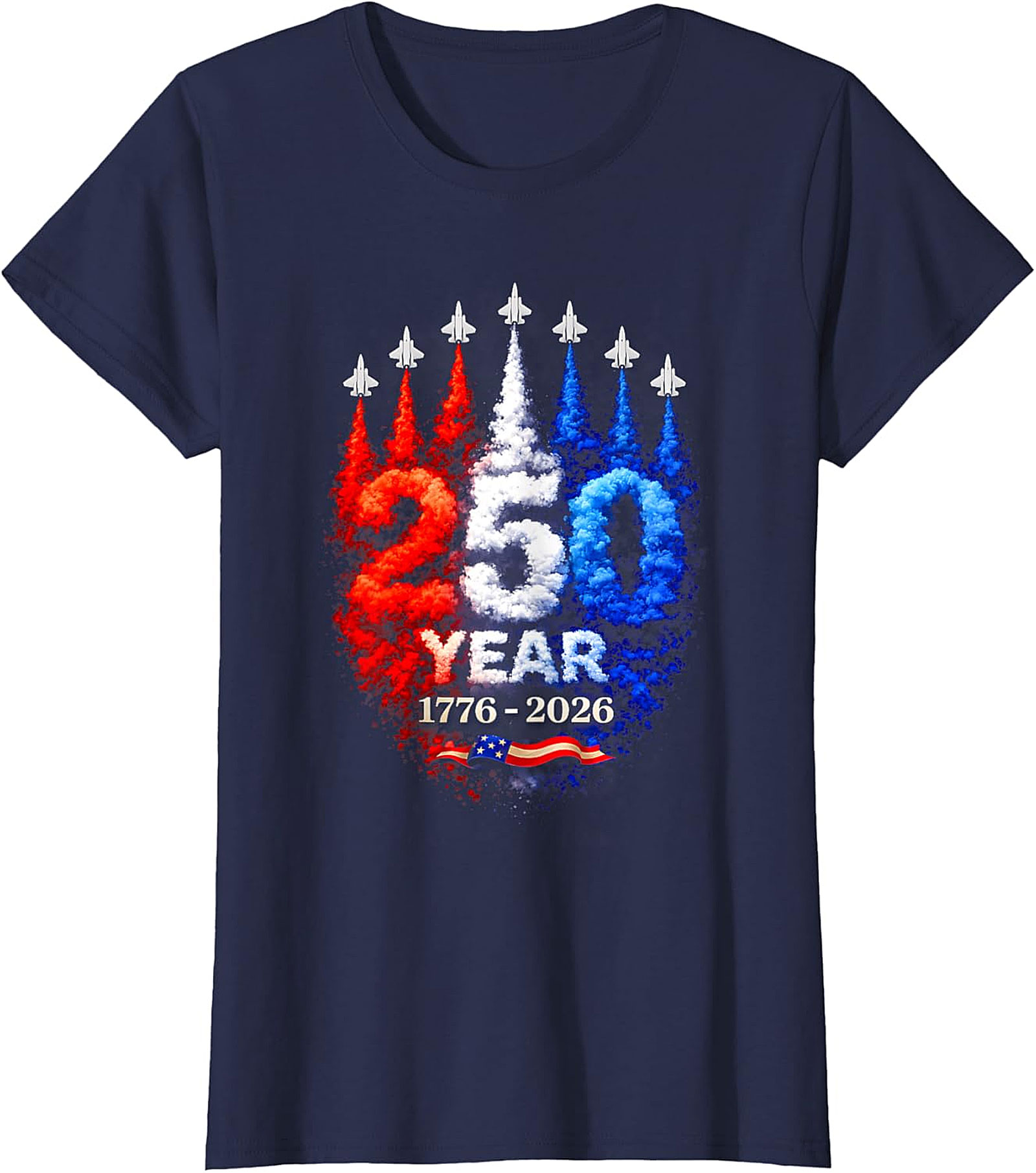 250th Anniversary American Fighter Jet Patriotic T-Shirt