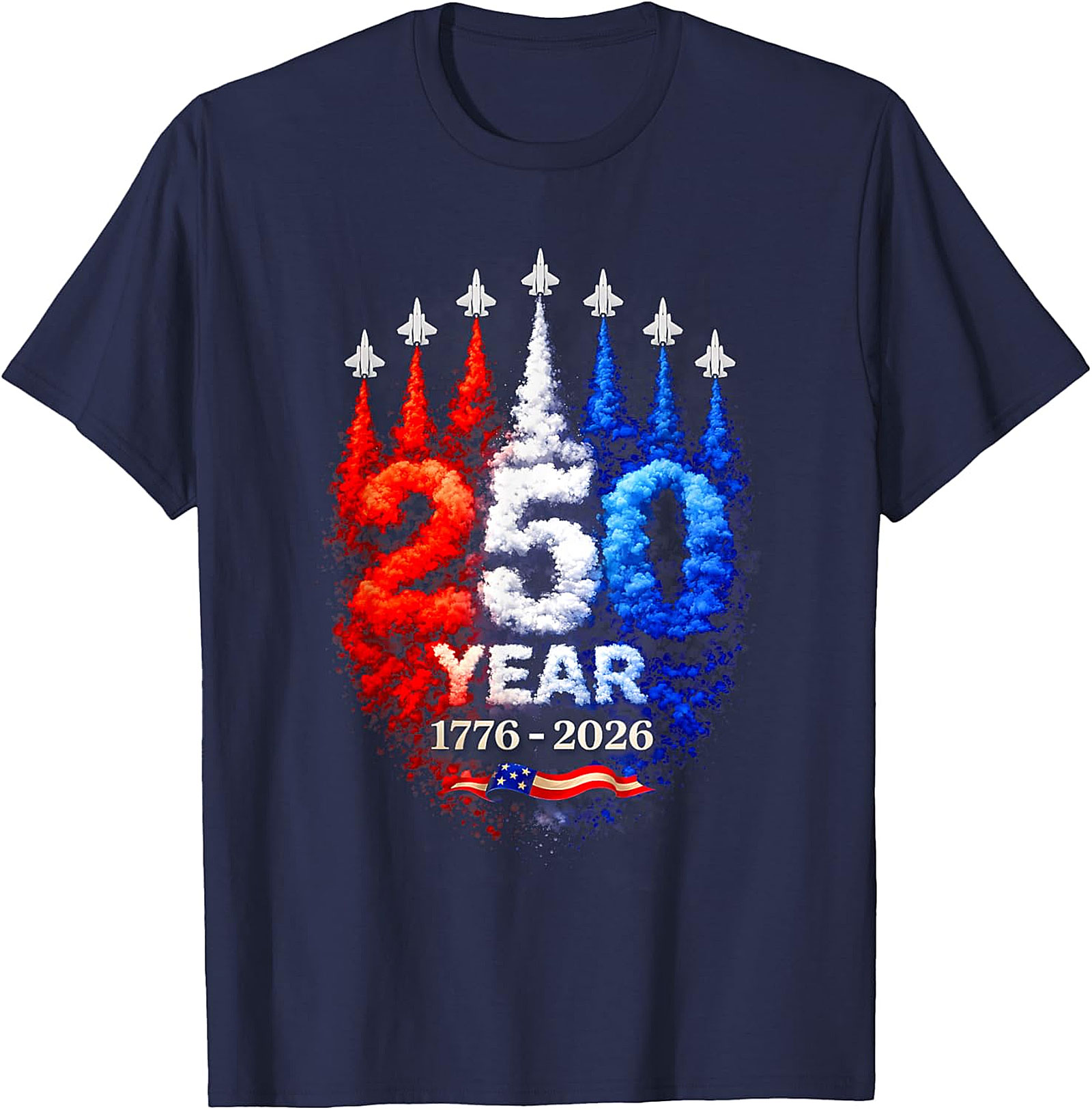 250th Anniversary American Fighter Jet Patriotic T-Shirt