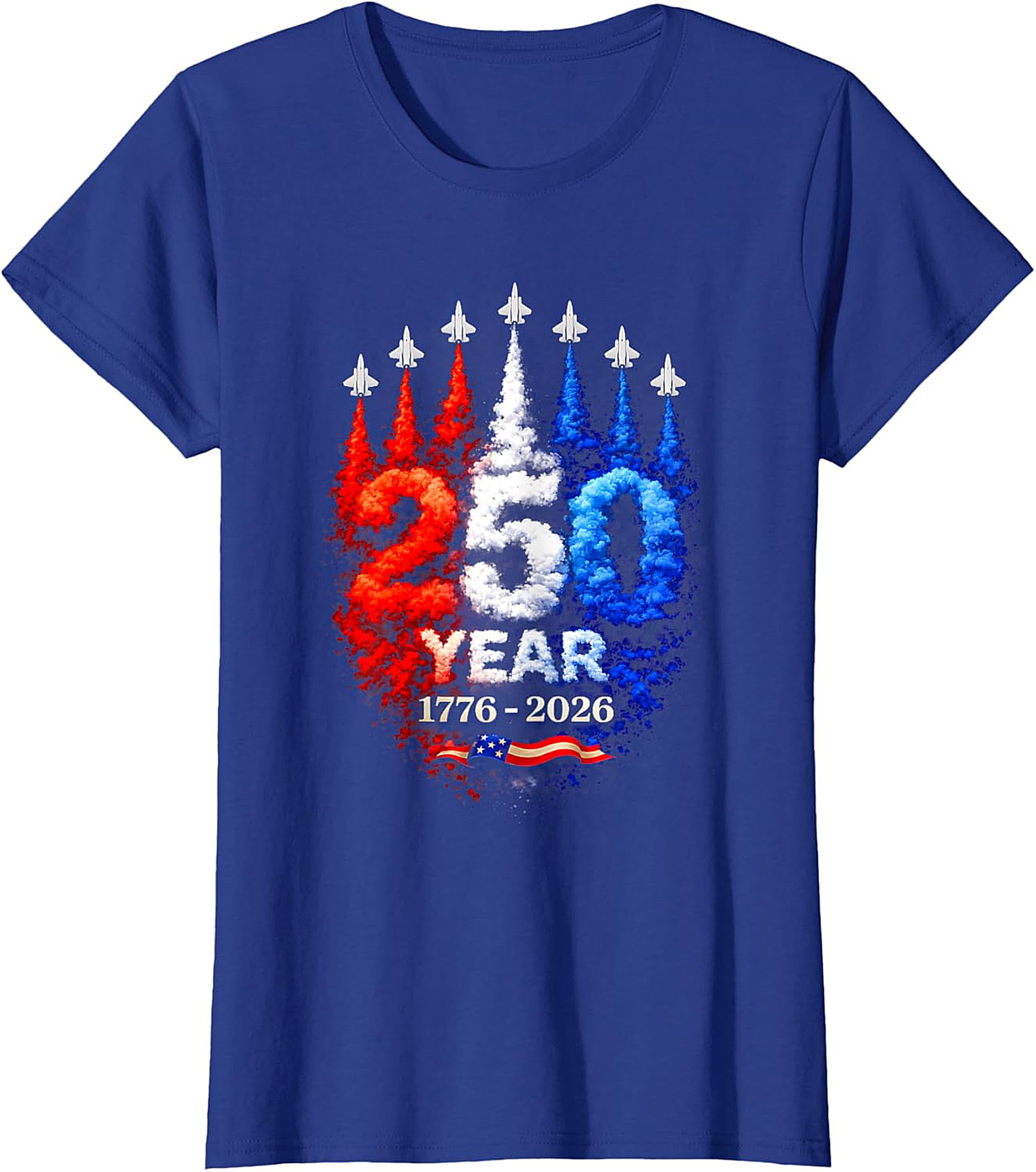 250th Anniversary American Fighter Jet Patriotic T-Shirt