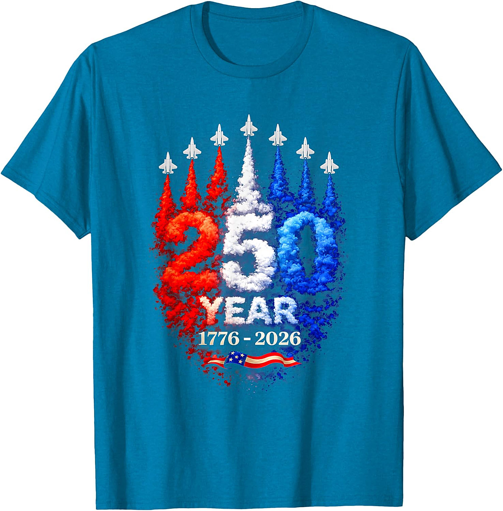 250th Anniversary American Fighter Jet Patriotic T-Shirt