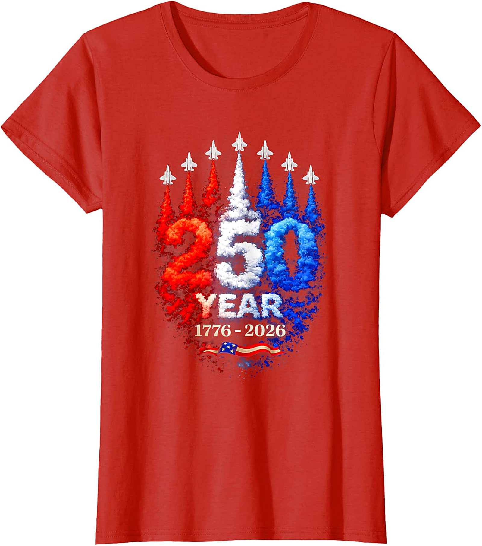 250th Anniversary American Fighter Jet Patriotic T-Shirt