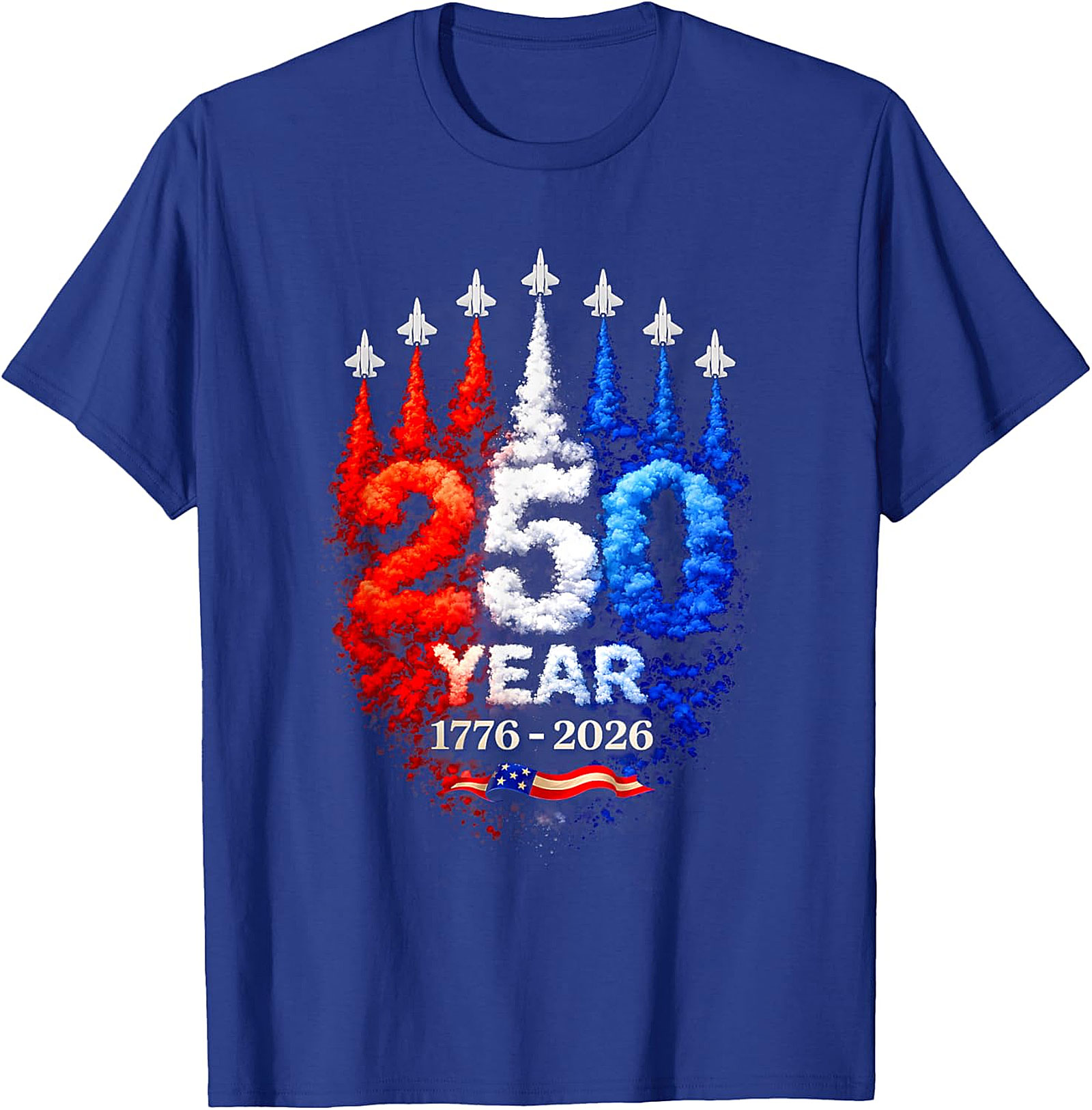 250th Anniversary American Fighter Jet Patriotic T-Shirt