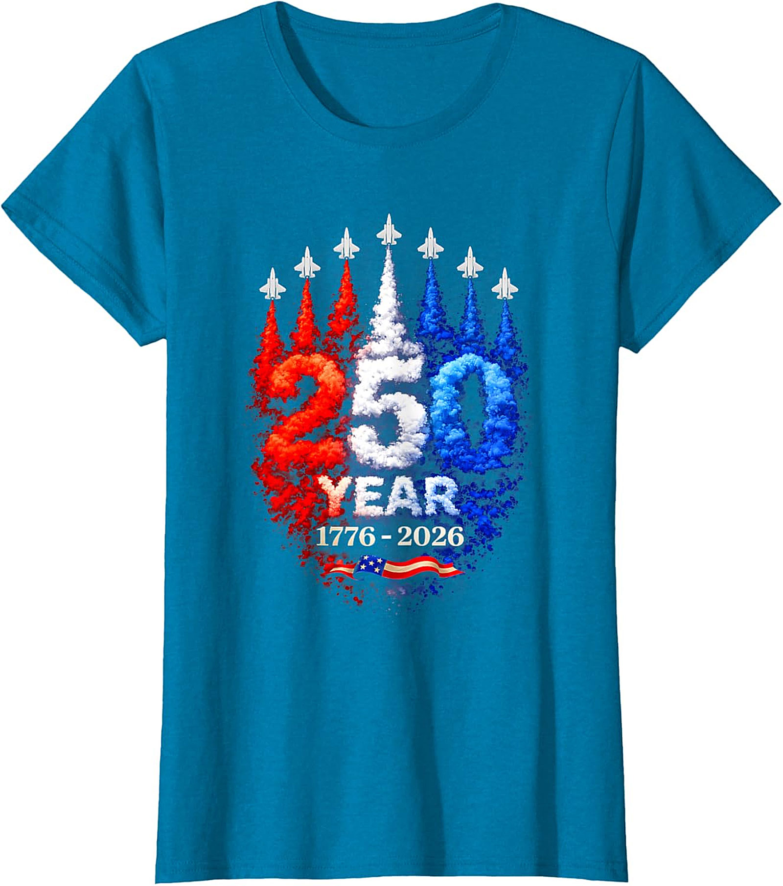 250th Anniversary American Fighter Jet Patriotic T-Shirt