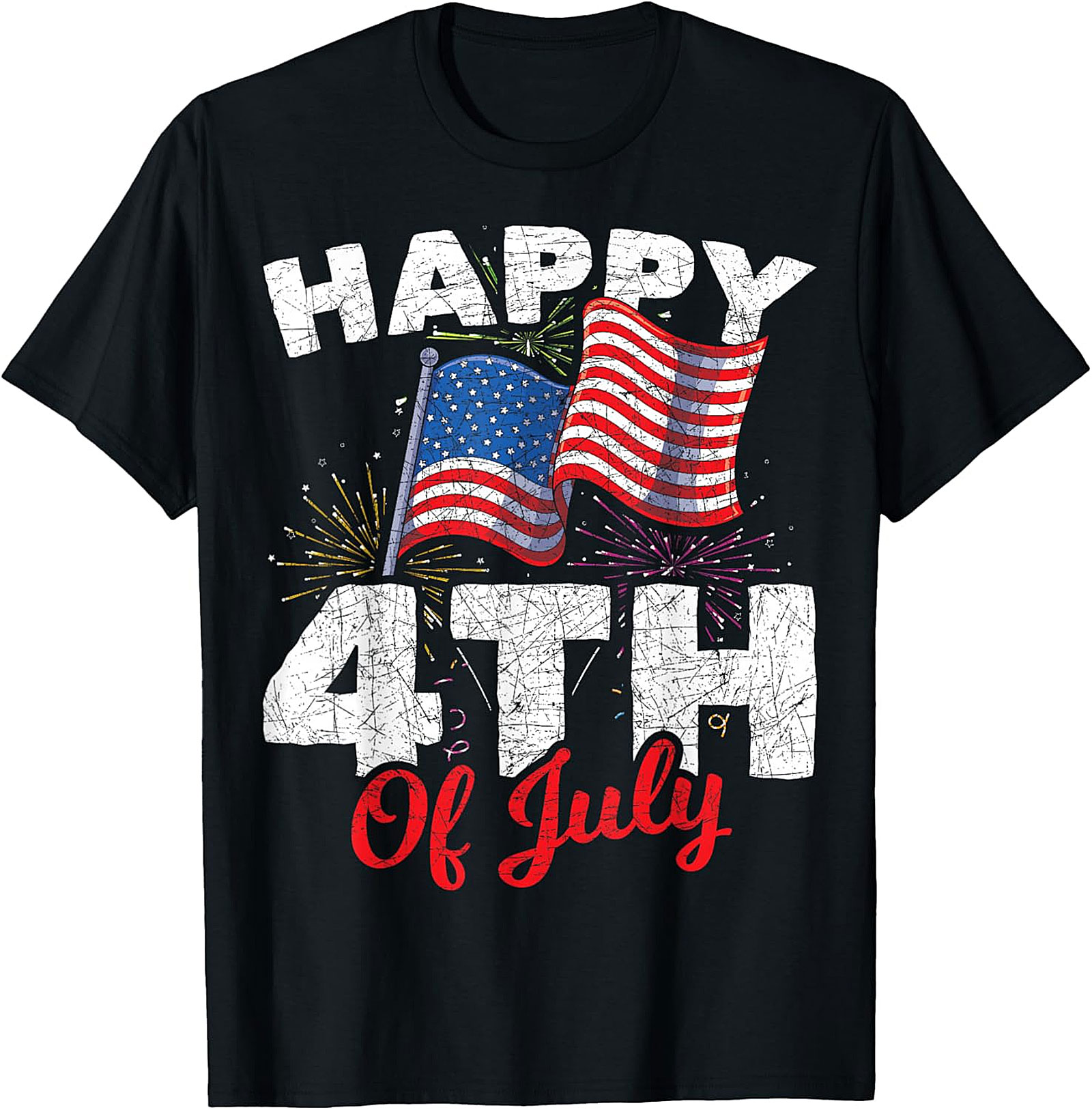 Happy 4th of July Patriotic T-Shirt - American Flag Tee