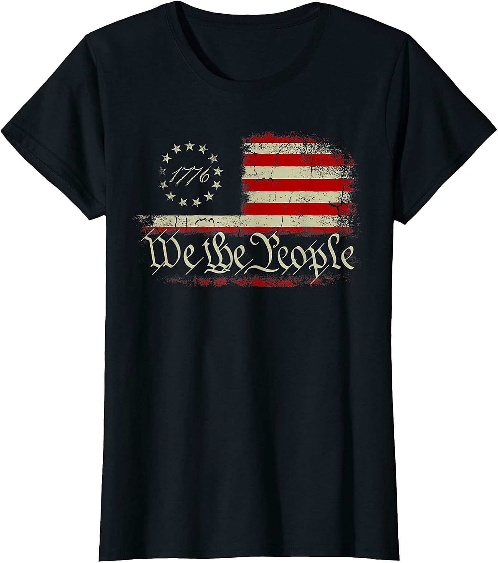 We the People 1776 Distressed Flag T-Shirt | Patriotic Apparel