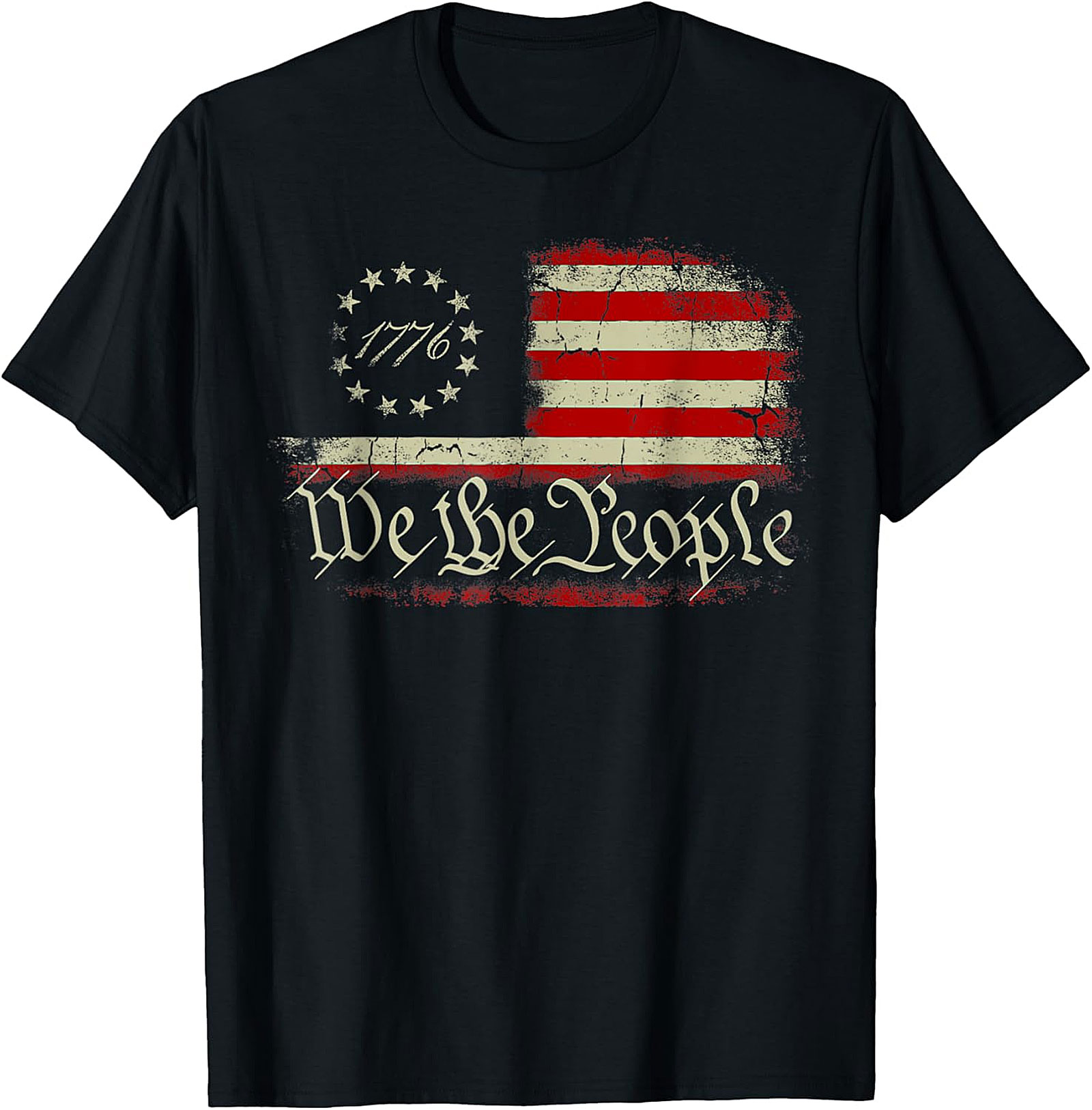 We the People 1776 Distressed Flag T-Shirt | Patriotic Apparel