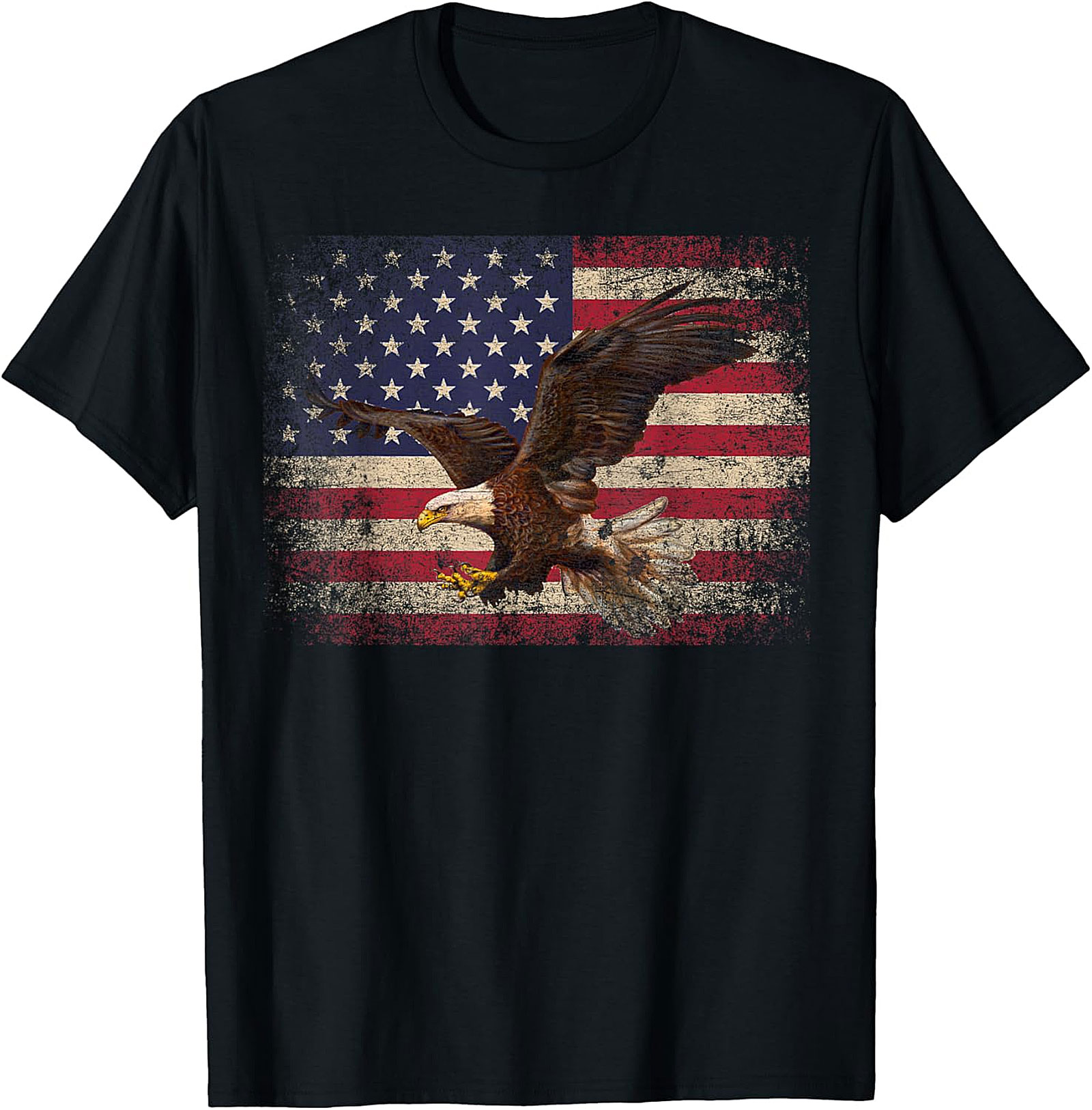 Distressed American Flag Eagle T-Shirt | Patriotic Apparel