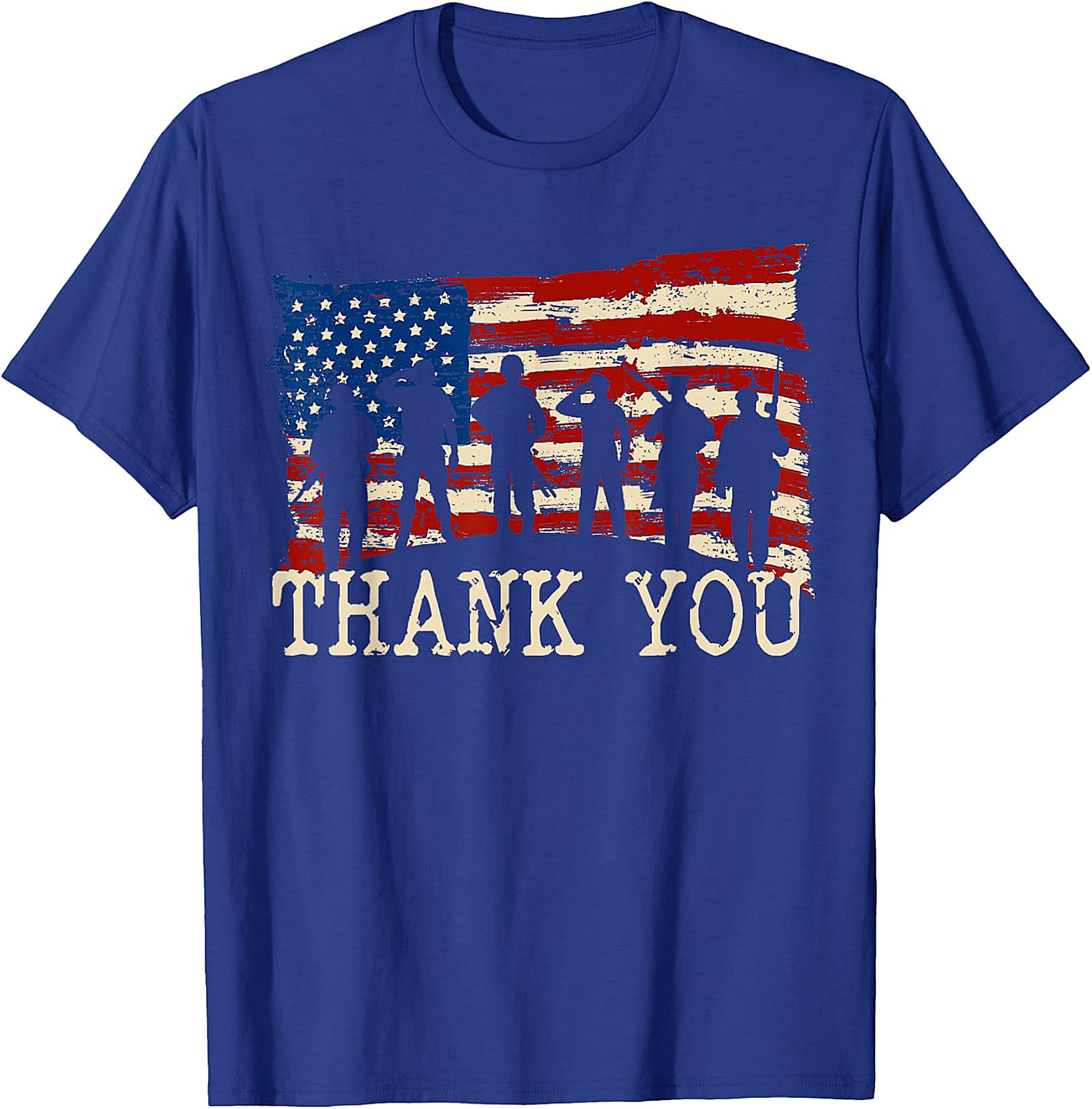 Thank You Soldiers Distressed Flag T-Shirt | Patriotic Tee