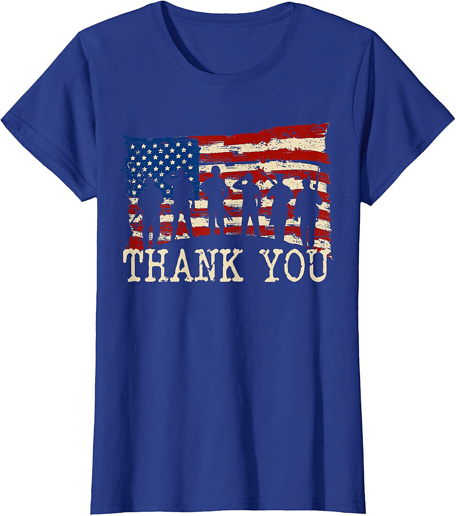 Thank You Soldiers Distressed Flag T-Shirt | Patriotic Tee