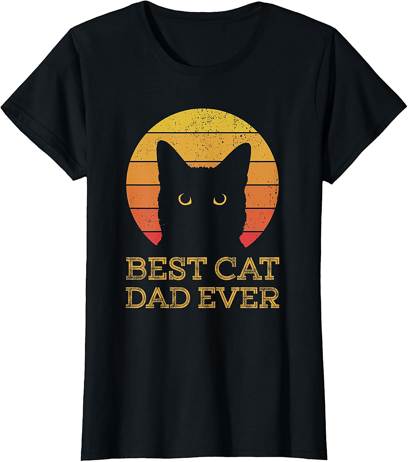  Best Cat Dad Ever Vintage T-Shirt Funny Fathers Day Tee
