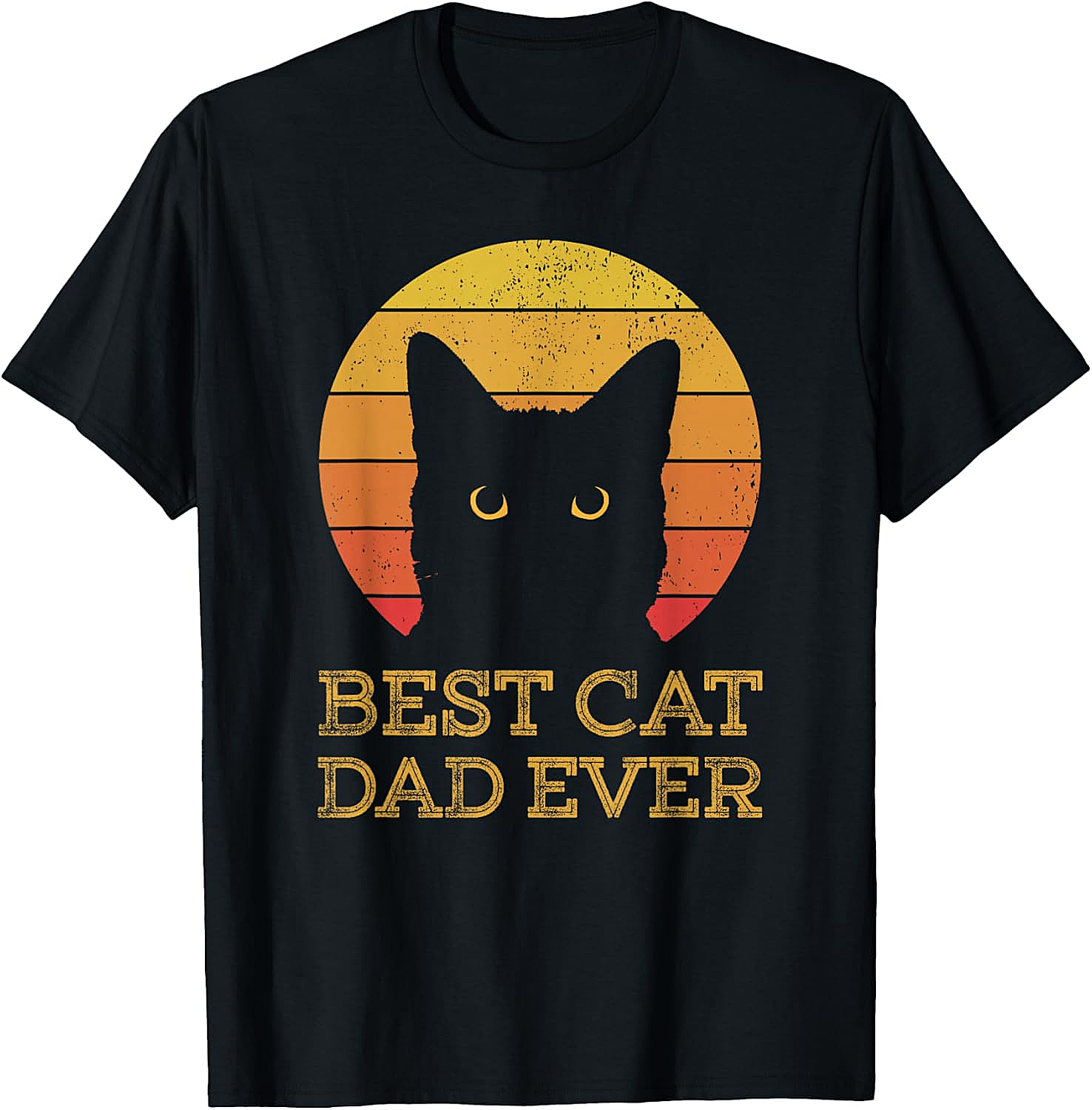 Best Cat Dad Ever Vintage T-Shirt Funny Fathers Day Tee