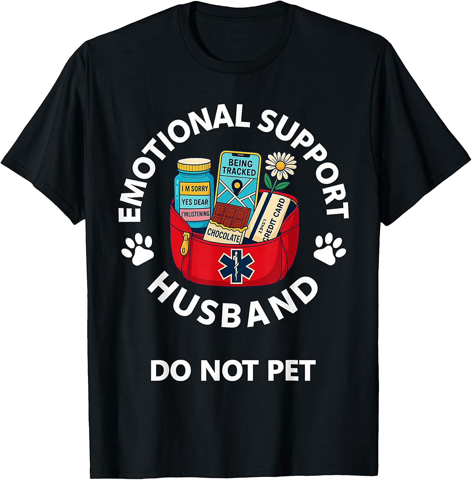Funny Emotional Support Husband T-Shirt | Husband Gift Tee