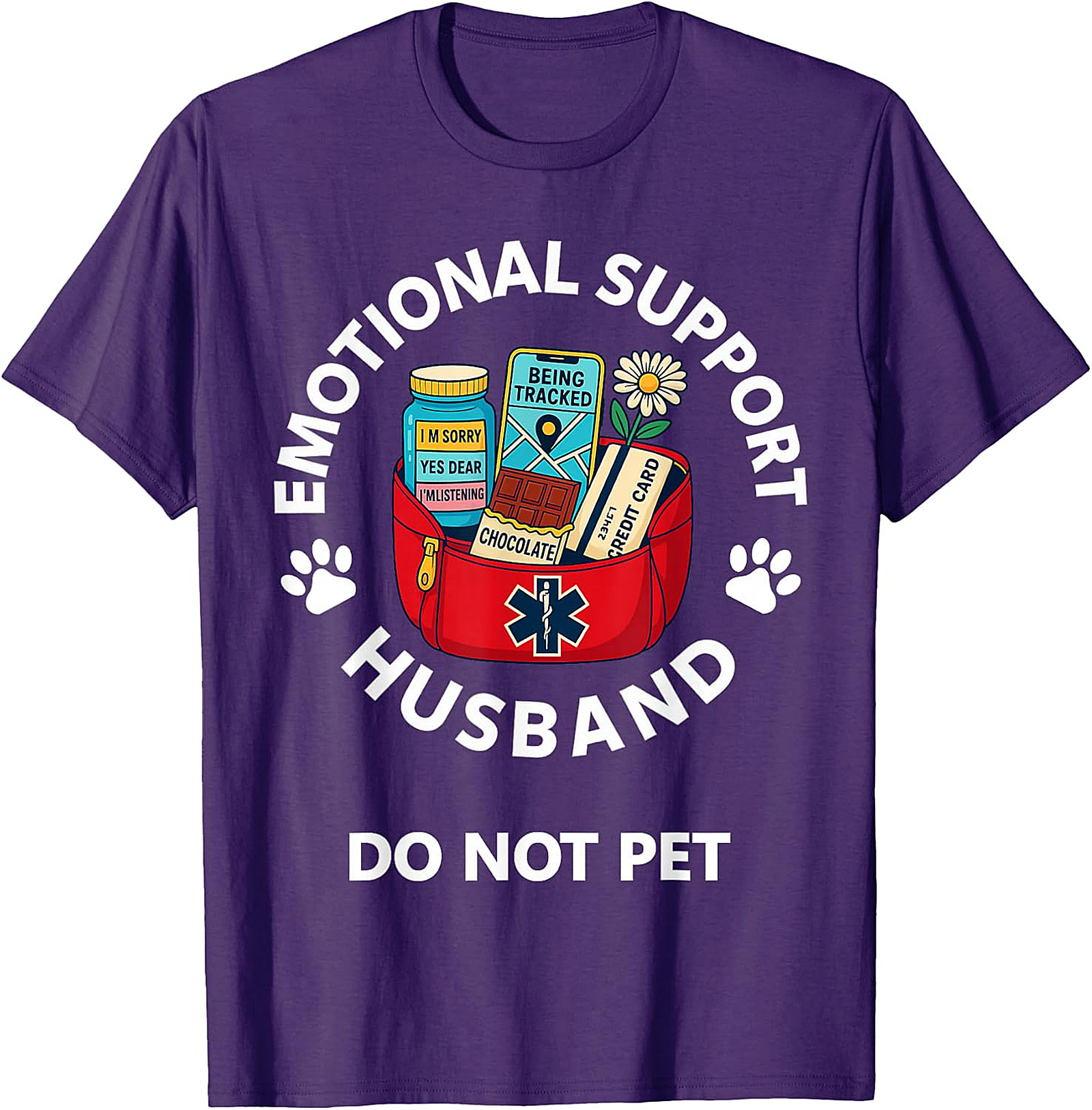 Funny Emotional Support Husband T-Shirt | Husband Gift Tee