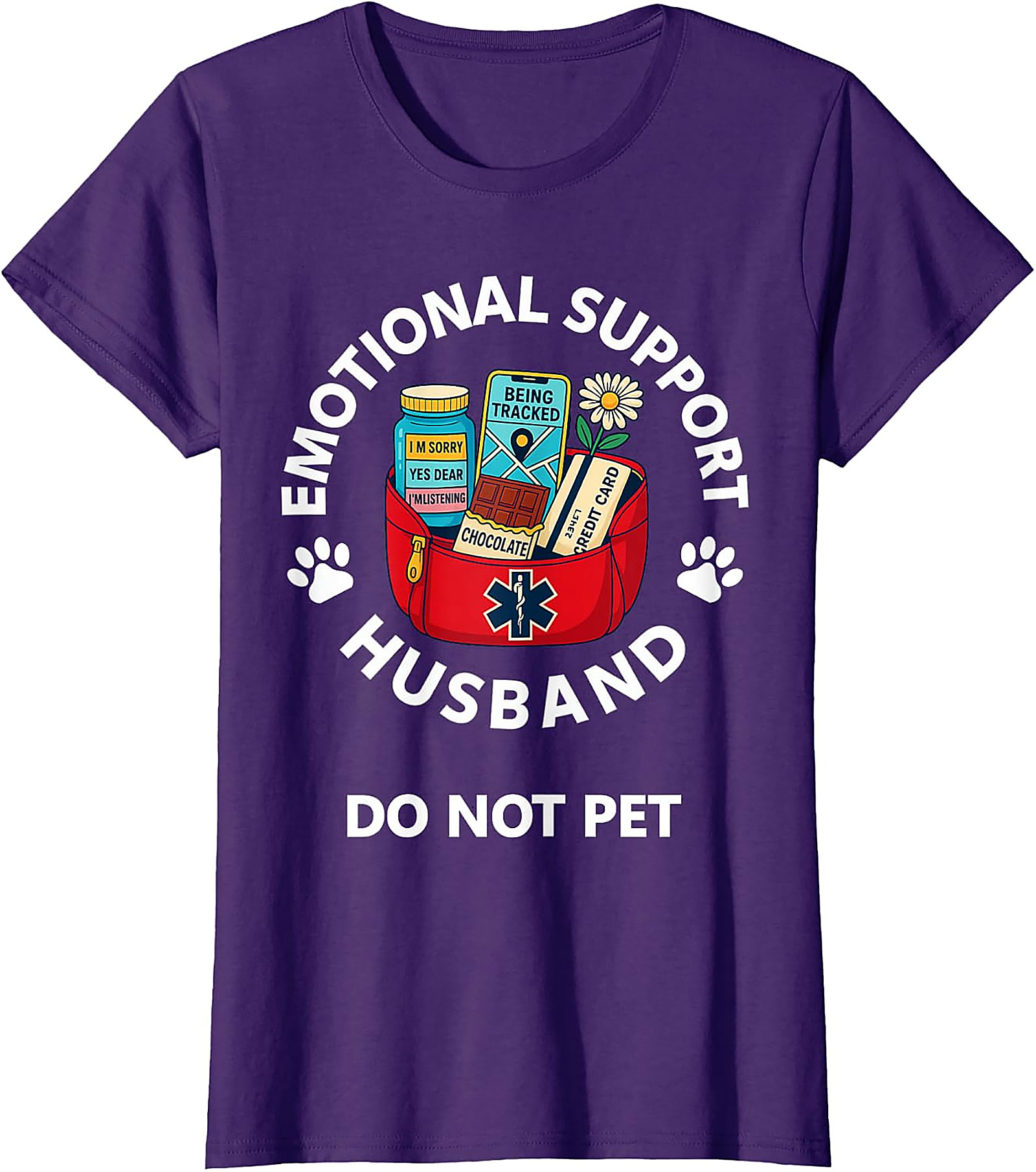 Funny Emotional Support Husband T-Shirt | Husband Gift Tee